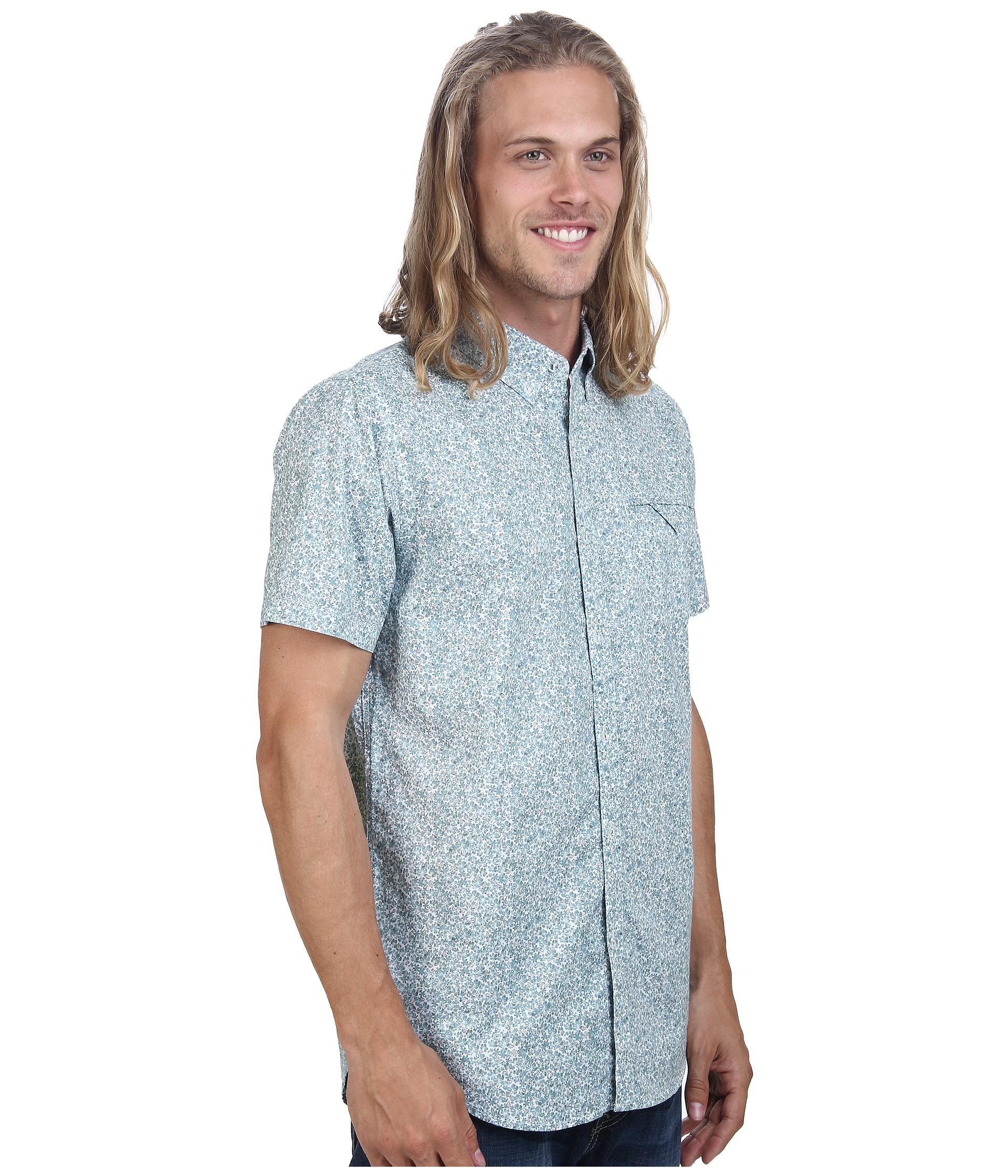 Lyst Rip Curl Flower Vision Sleeve Shirt In Gray lyst rip curl flower vision sleeve shirt in gray