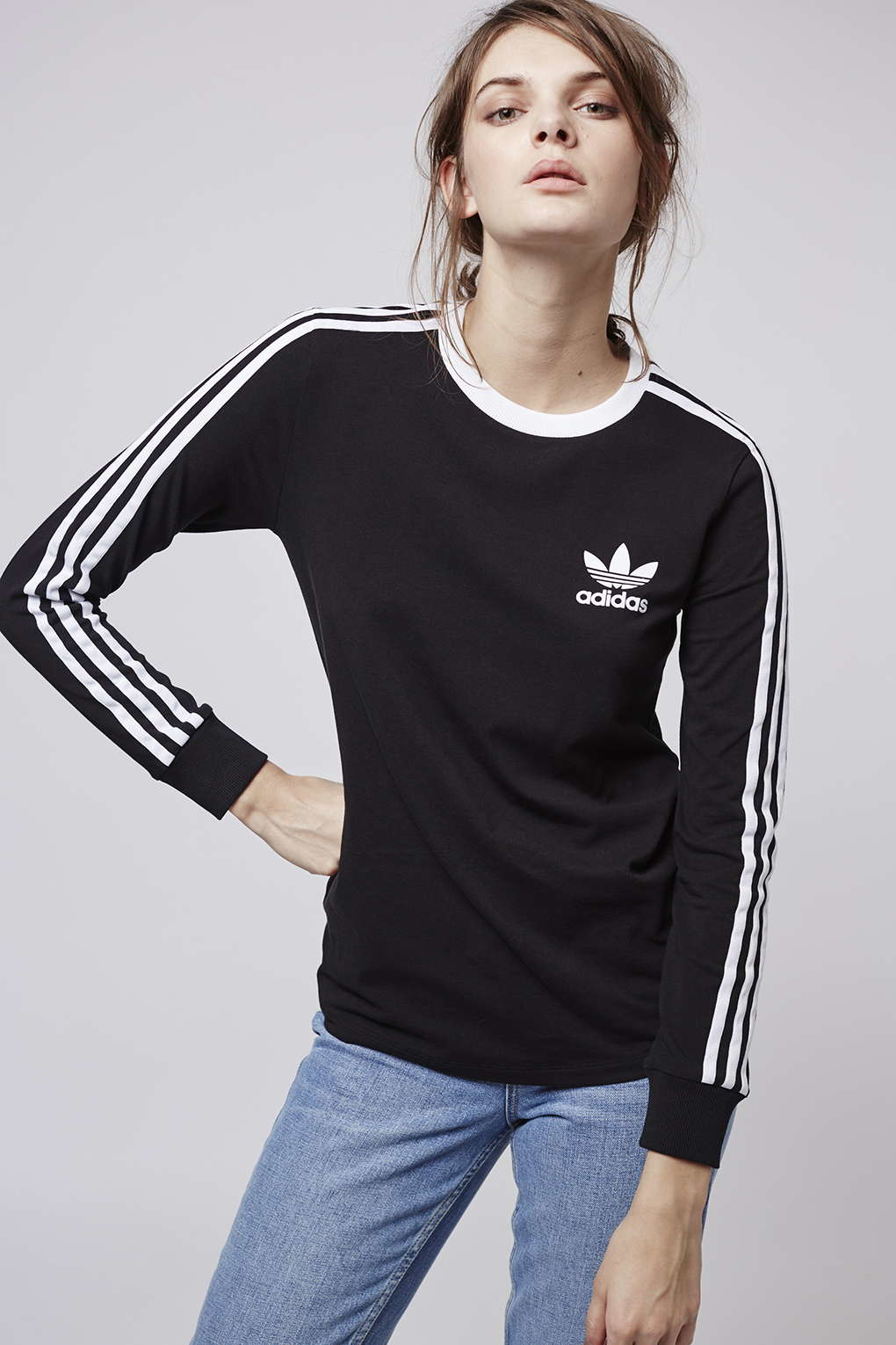 adidas long sleeve striped top