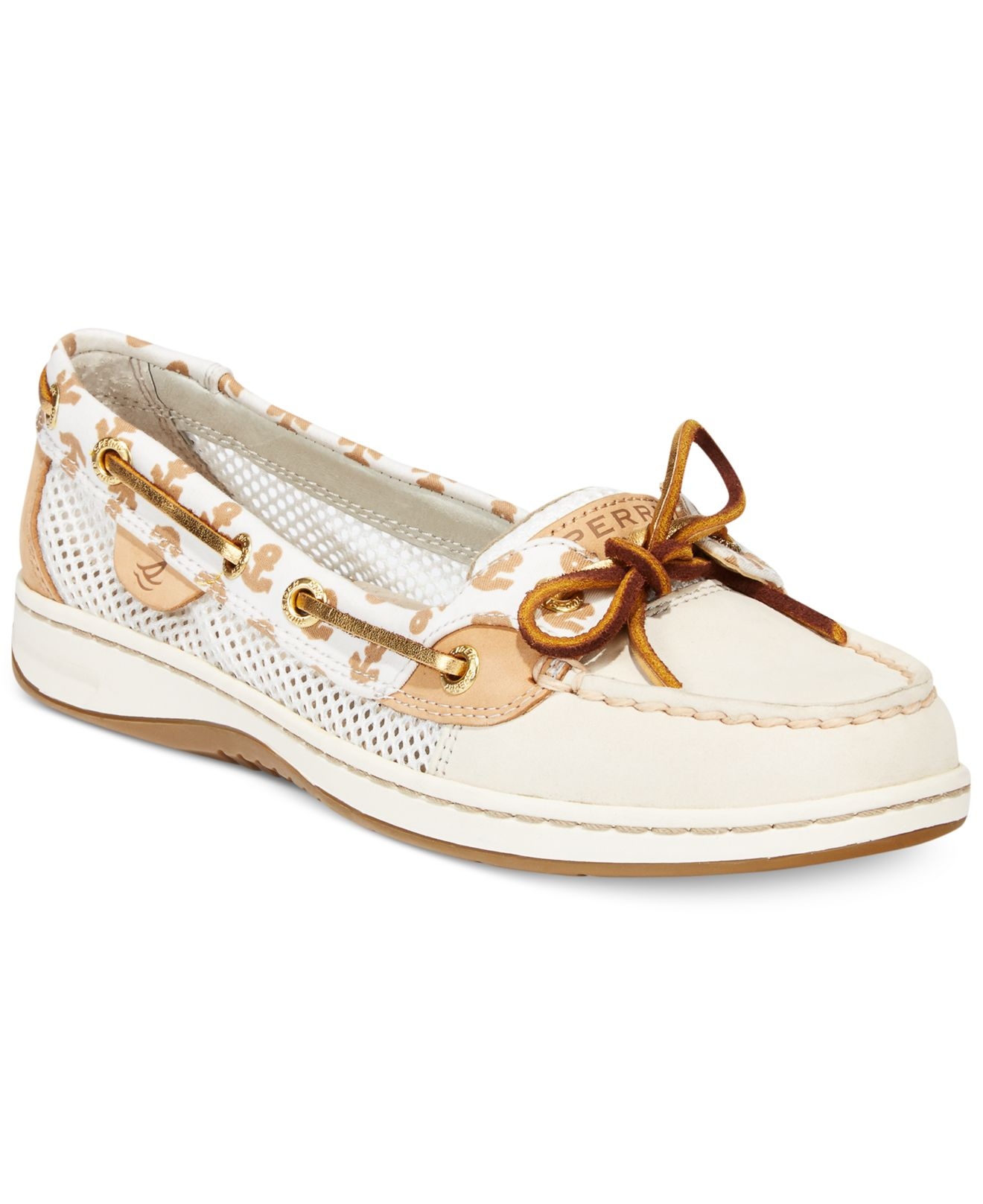 sperry women's white boat shoes