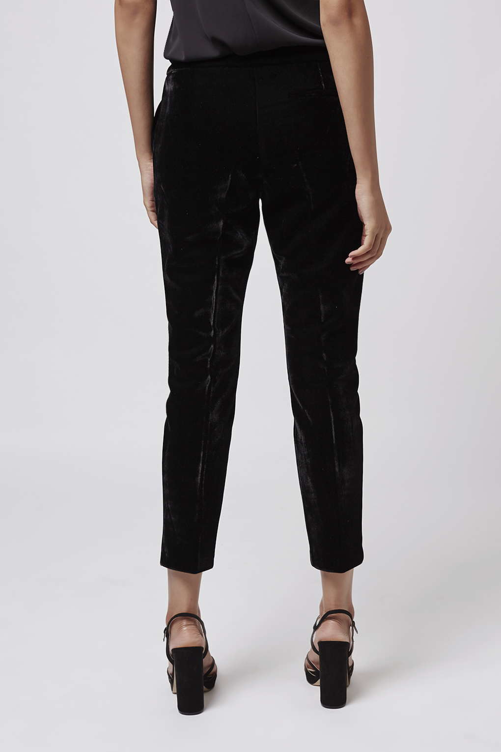 black velvet cigarette pants