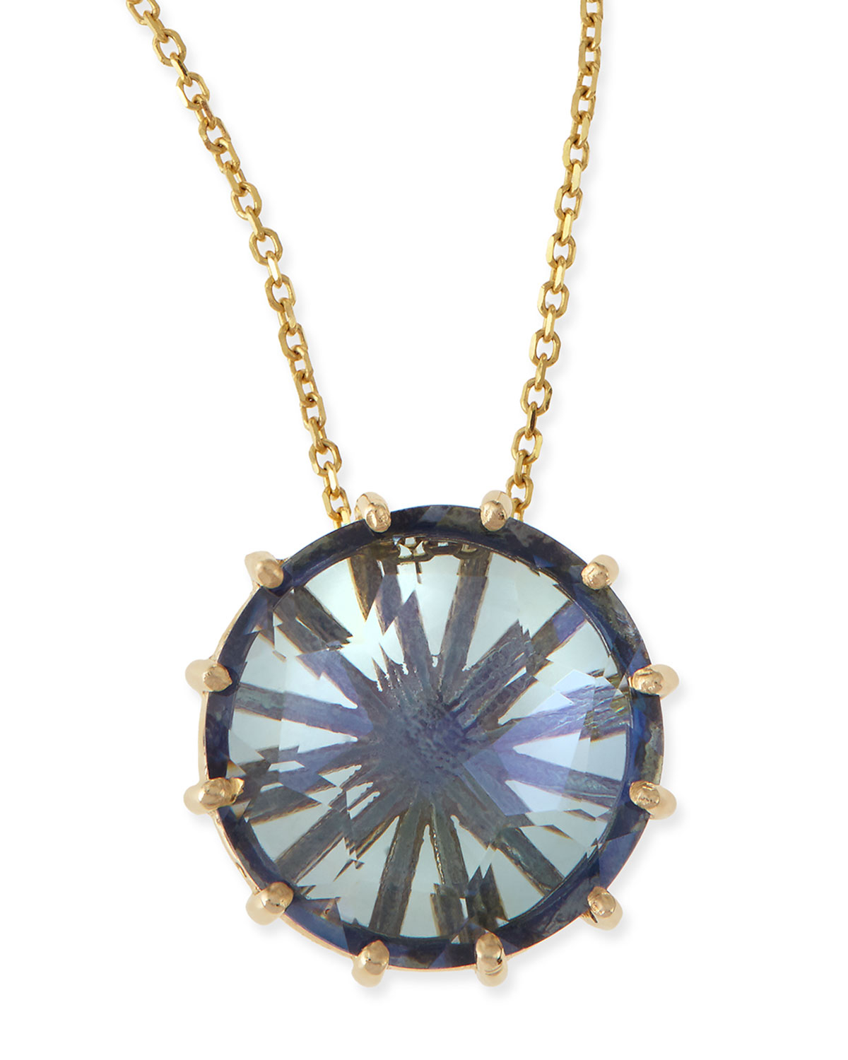 Lyst - Kalan By Suzanne Kalan 12mm Round Blue Topaz Pendant Necklace in ...