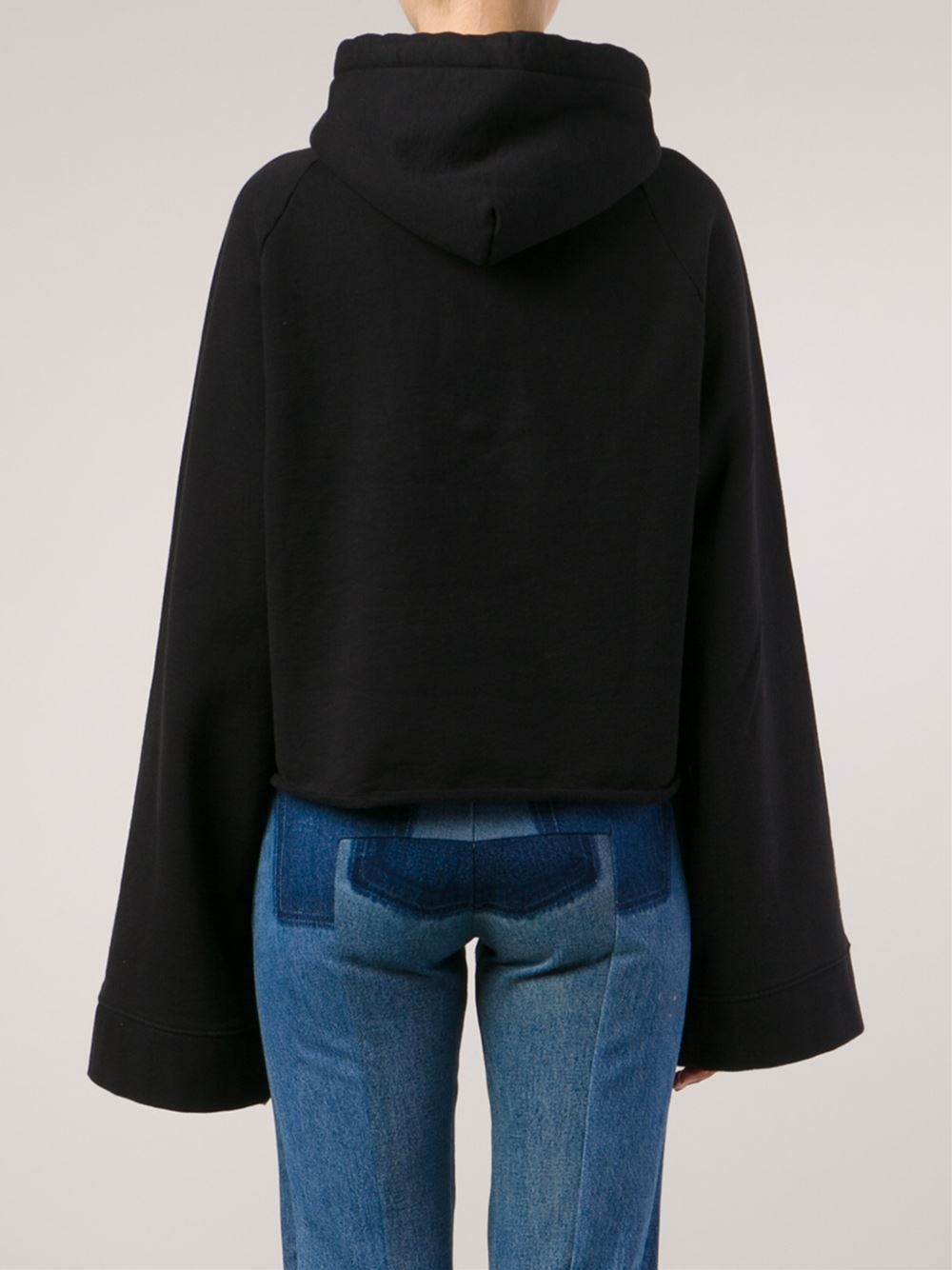 Vetements Wide Sleeve Hoodie in Black   Lyst