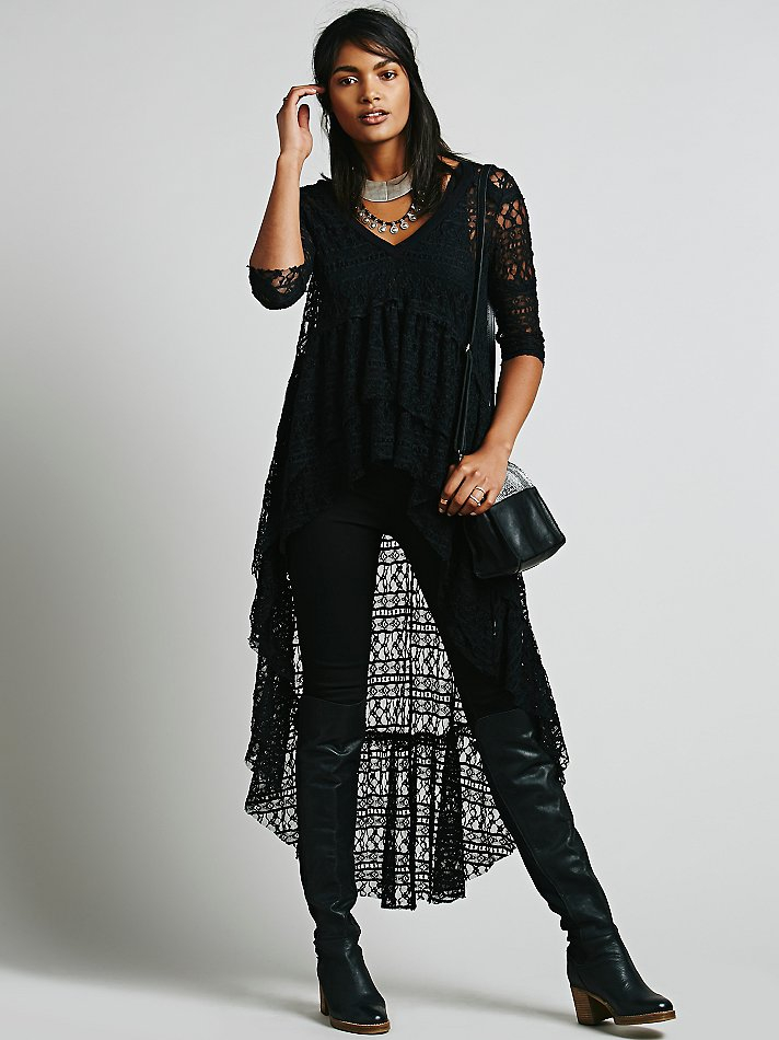 free people black lace long sleeve