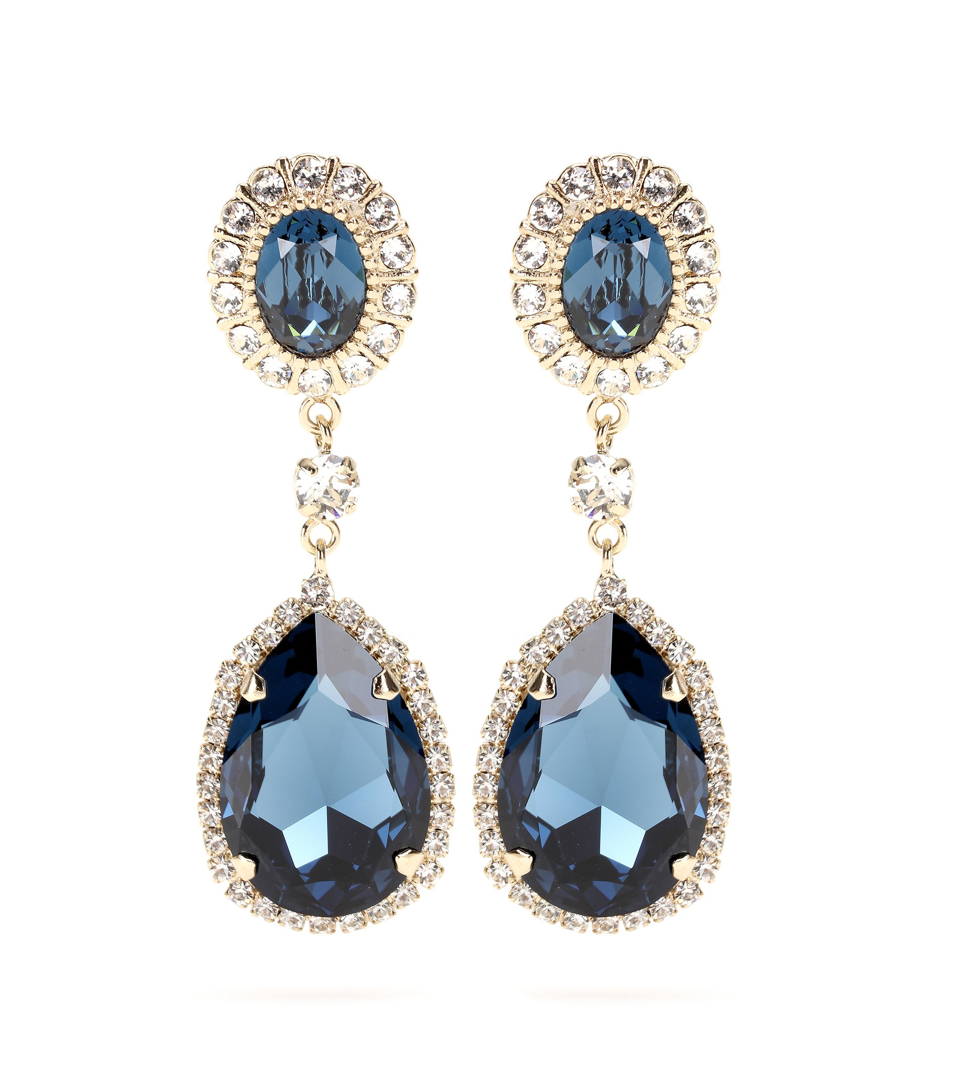 Givenchy Embellished Clipon Earrings in Blue Lyst