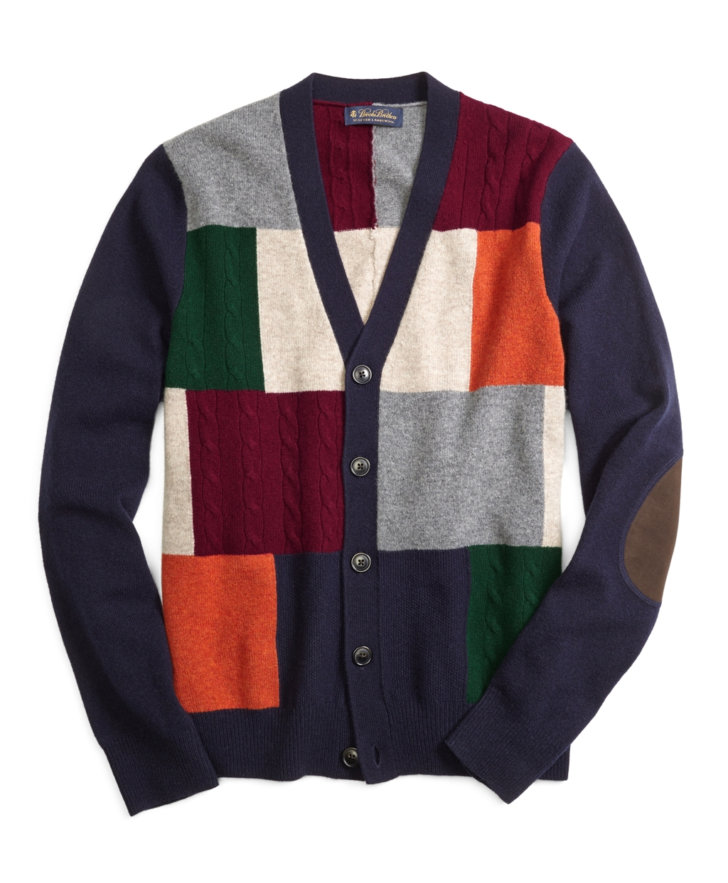 brooks brothers patchwork crewneck sweater