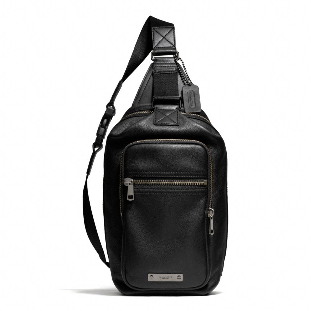 COACH Thompson Day Pack in Leather in Antique Nickel/Black (Black) for ...