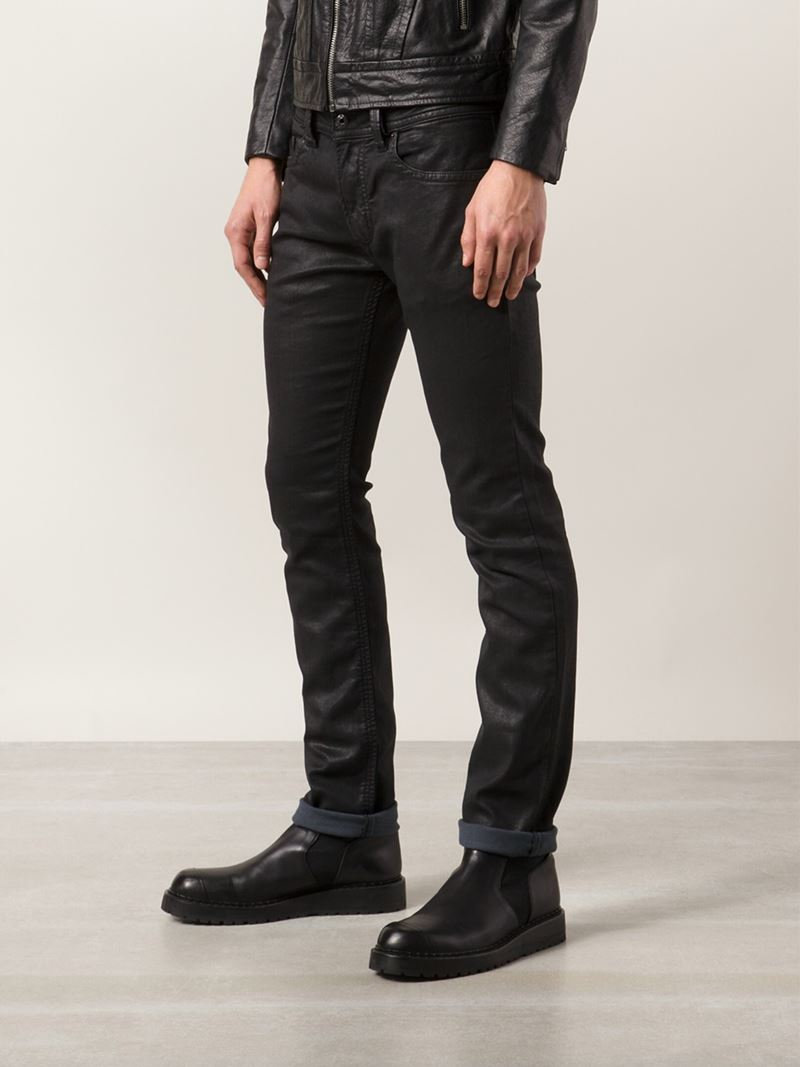 DIESEL 'thavar Coated Jogg' Jeans in Black for Men | Lyst