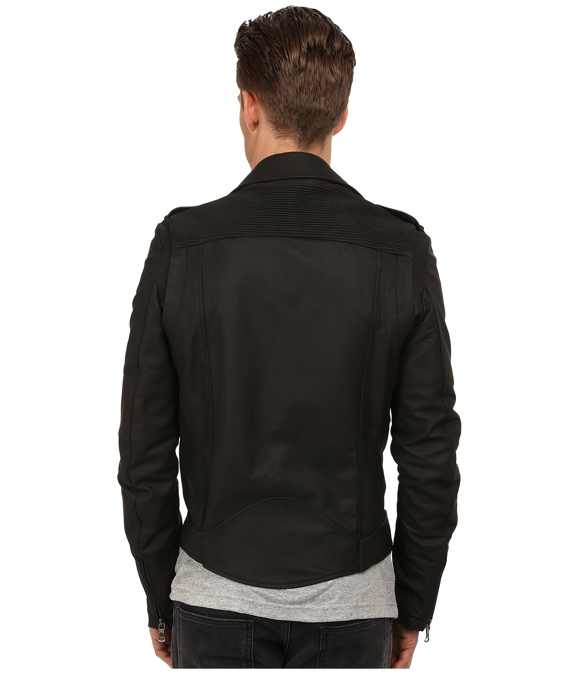 Balmain Waxed Cotton Biker Jacket in Black for Men - Lyst