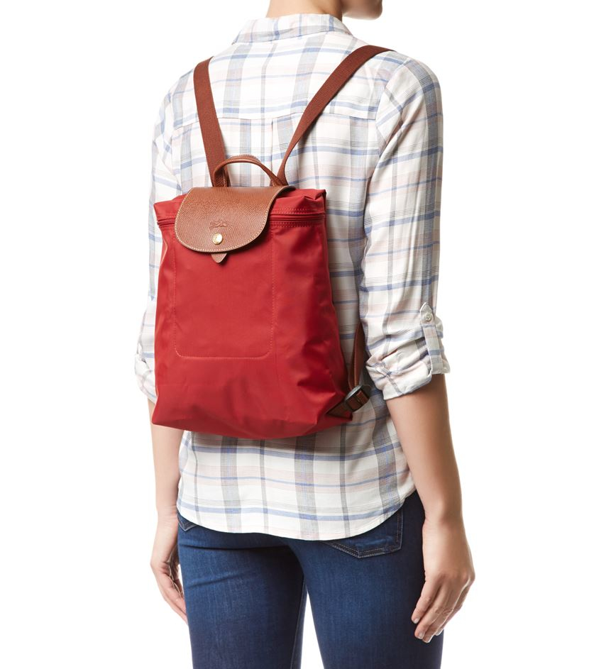 longchamp le pliage backpack red
