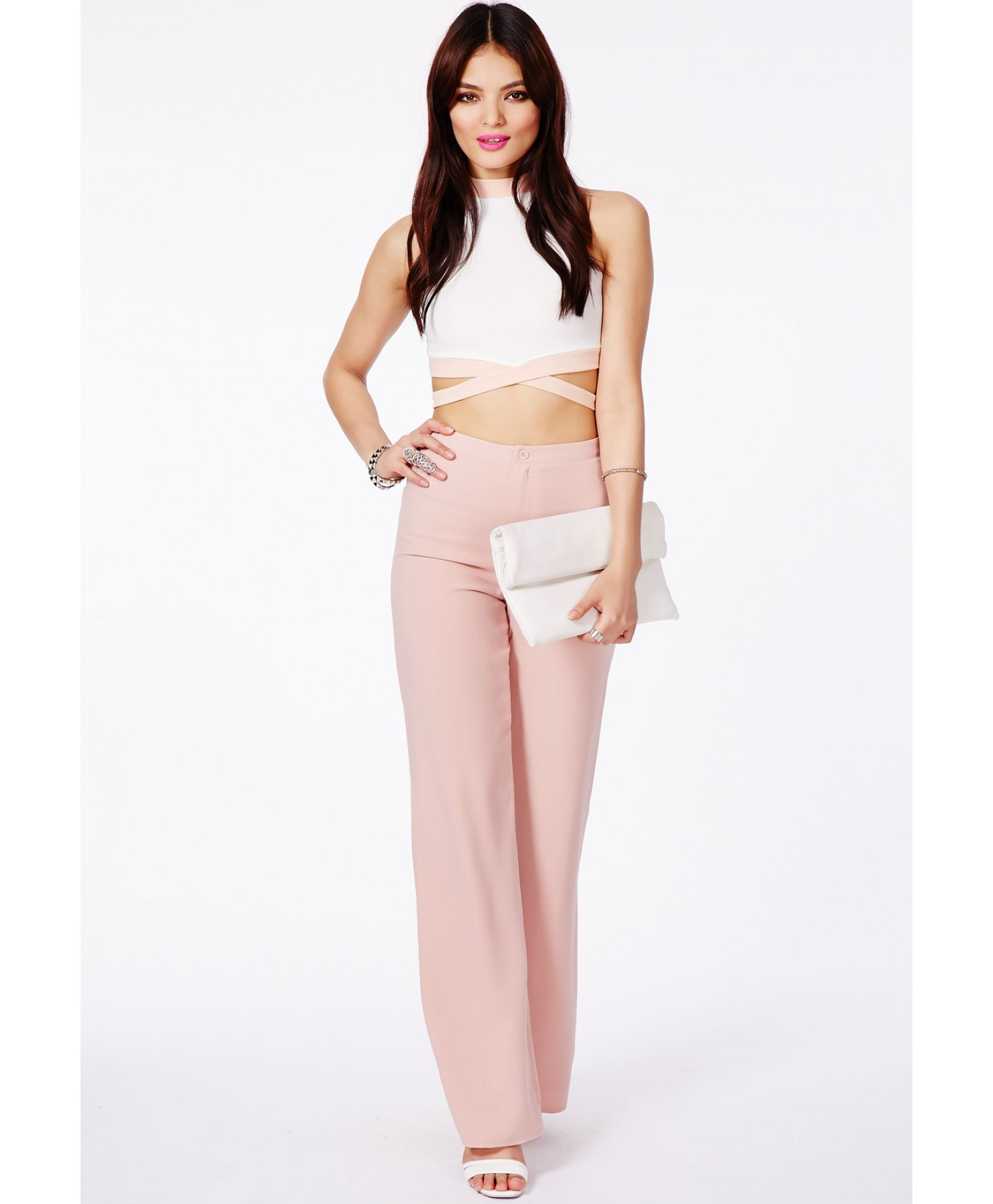 blush high waisted pants