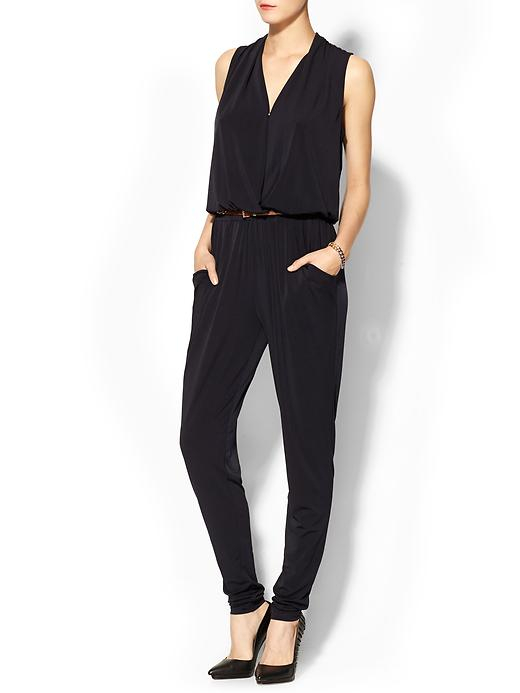 Michael michael kors Sleeveless Belted Jumpsuit in Blue | Lyst