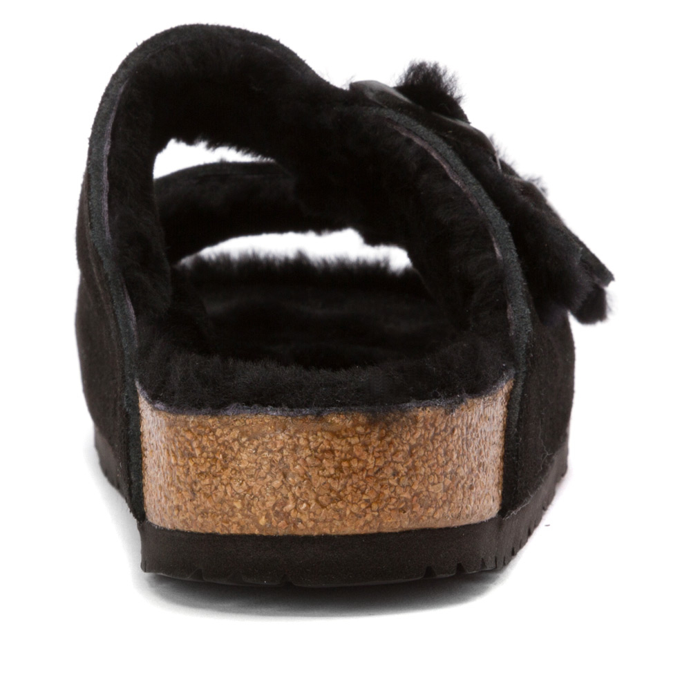 black fur lined birkenstocks