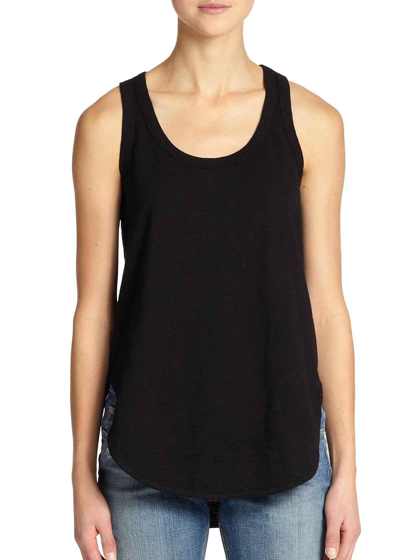 Wilt Cotton Racerback Tank Top in Black Lyst