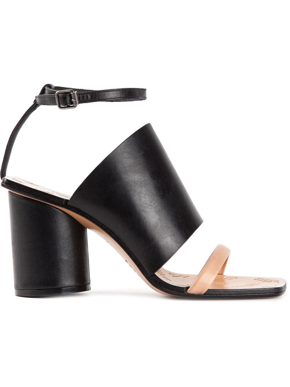 Maison Margiela Chunky Heel Sandals in Black | Lyst