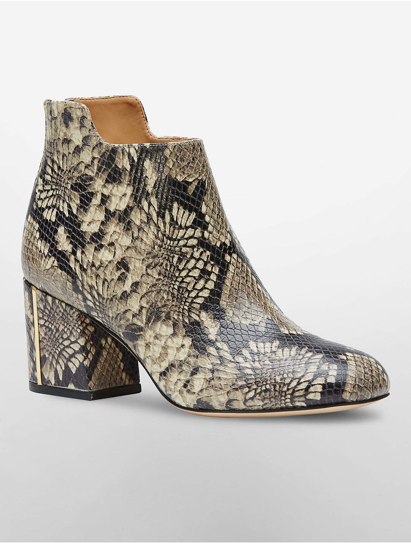 calvin klein snakeskin booties