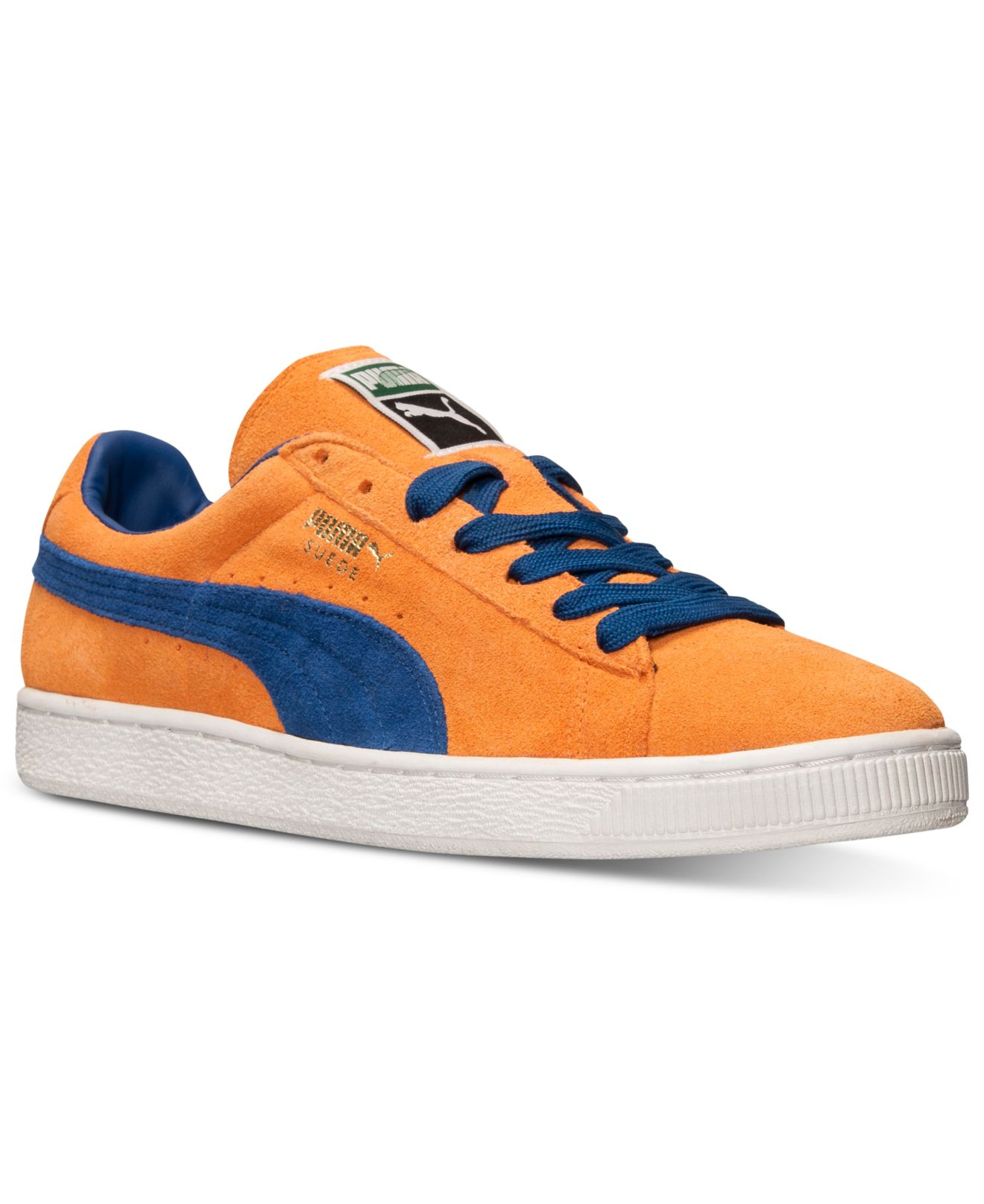 Puma Men'S Suede Classic Casual Sneakers From Finish Line in Orange for ...