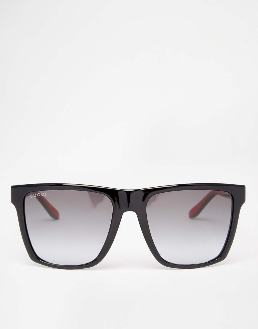 Gucci Wayfarer Style Sunglasses in Black for Men | Lyst
