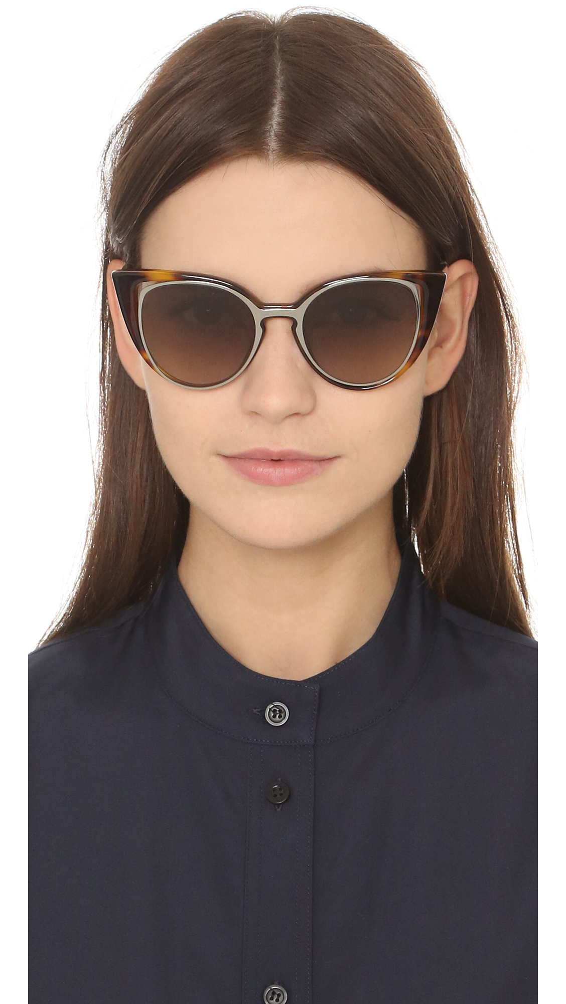 fendi cutout cat eye sunglasses