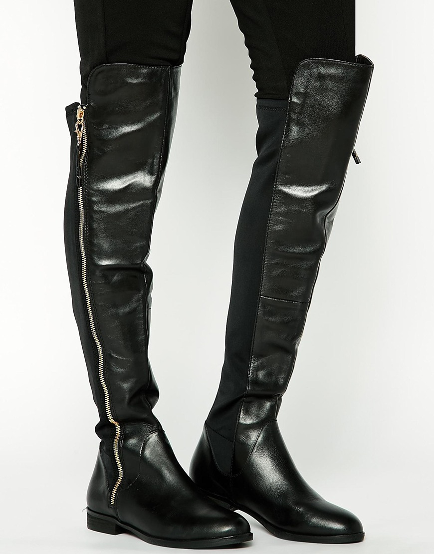 ALDO Uliawen Over The Knee Flat Riding Boots in Black | Lyst