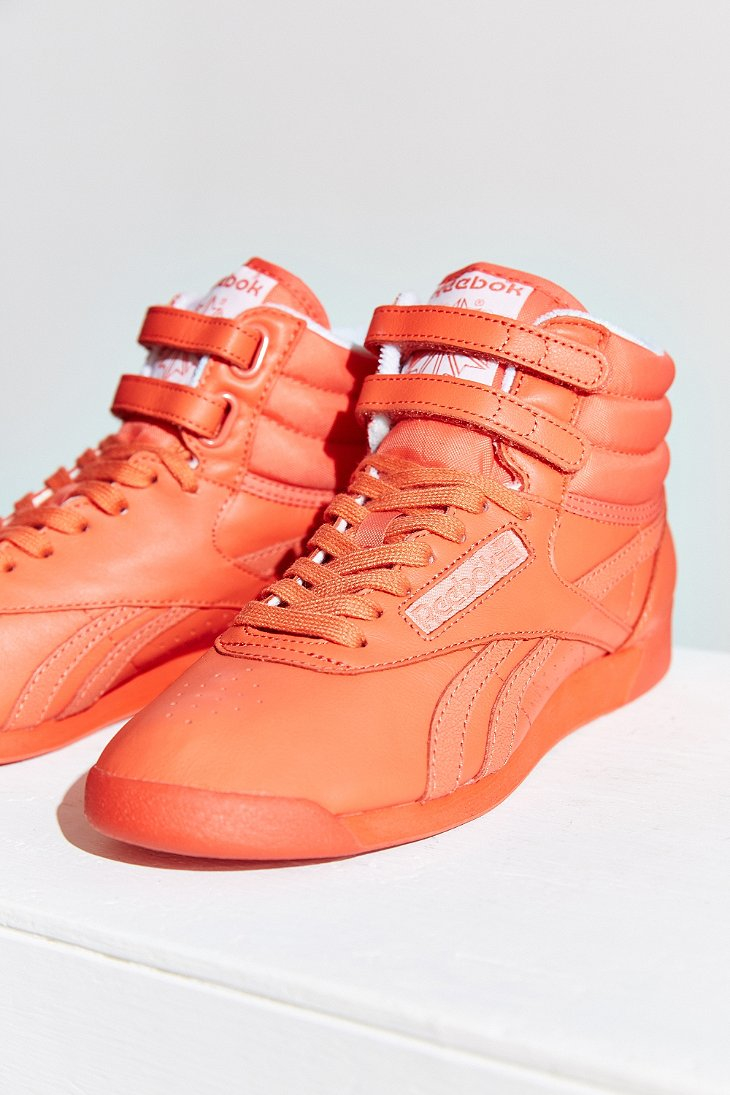 Reebok Freestyle Hi Spirit Sneaker in Red (Orange) | Lyst