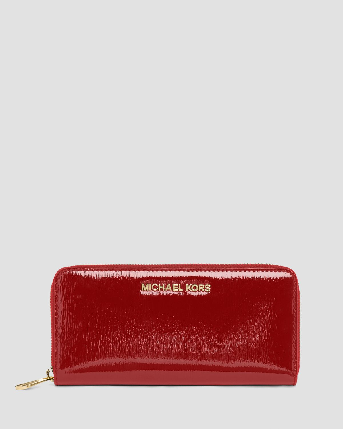 Lyst - Michael michael kors Wallet - Zip Around Patent Leather Continental in Red