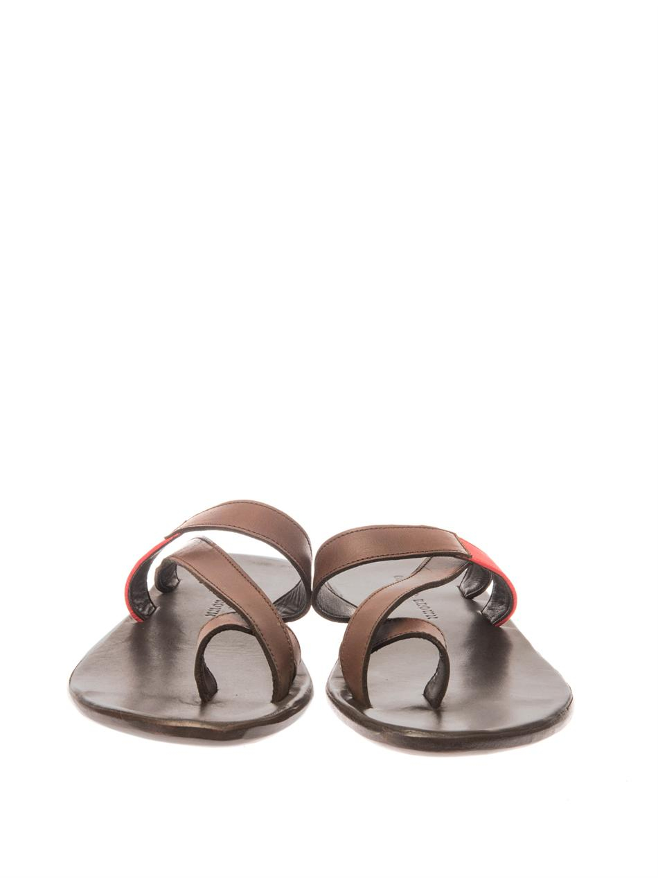 Lyst - Orlebar Brown Josh Leather Sandals in Brown for Men