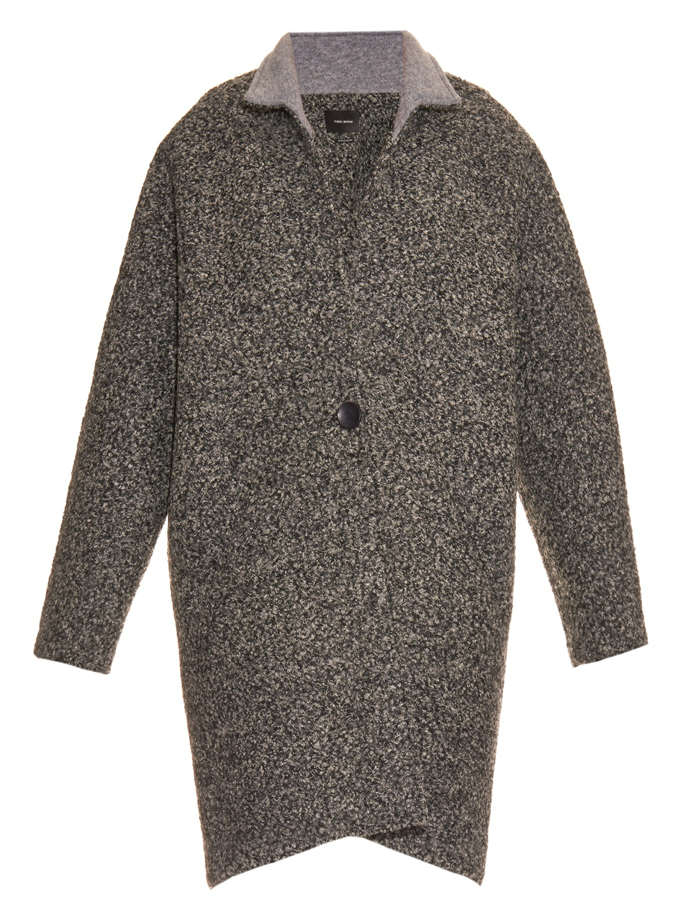 Isabel Marant Wool Daryl Oversized Bouclé Coat in Grey White (Gray) - Lyst