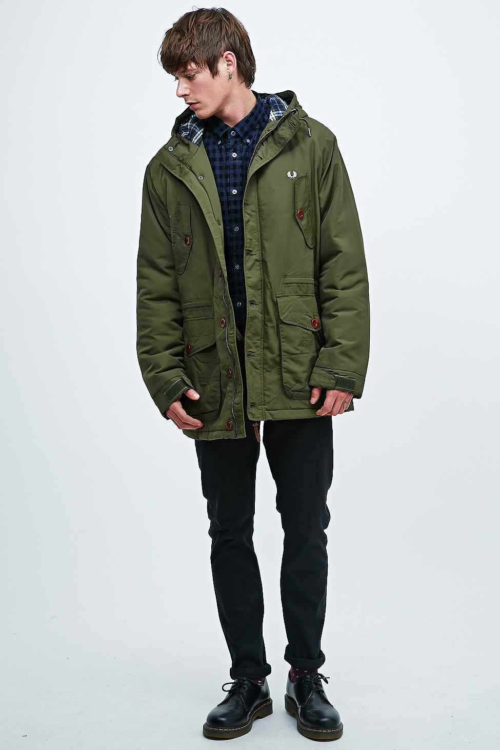 green fred perry coat