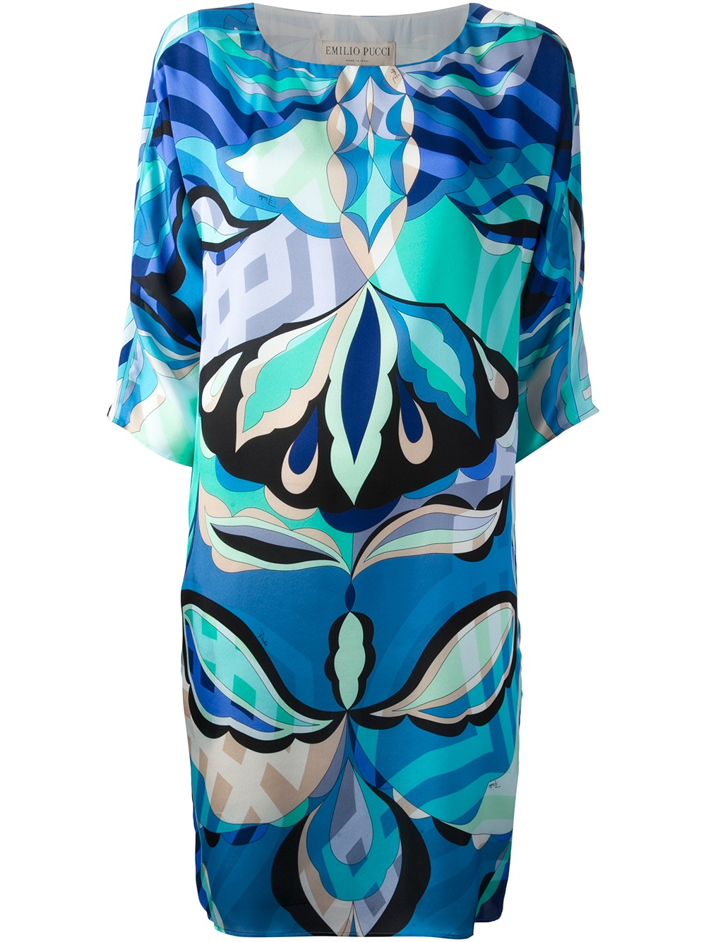 Lyst - Emilio Pucci Pattern Print Cocoon Dress in Blue