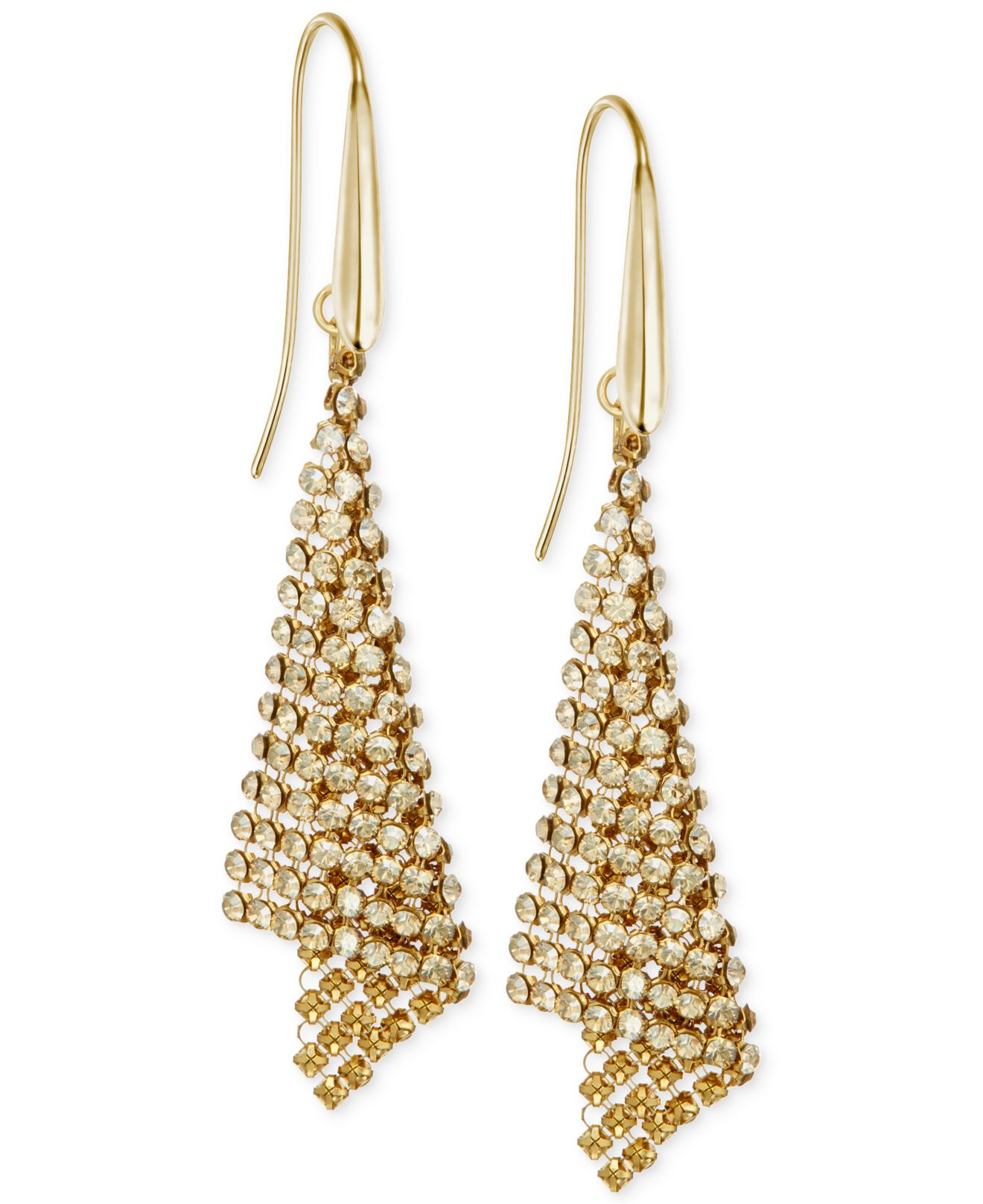 Swarovski Gold-tone Crystal Mesh Drop Earrings in Metallic | Lyst