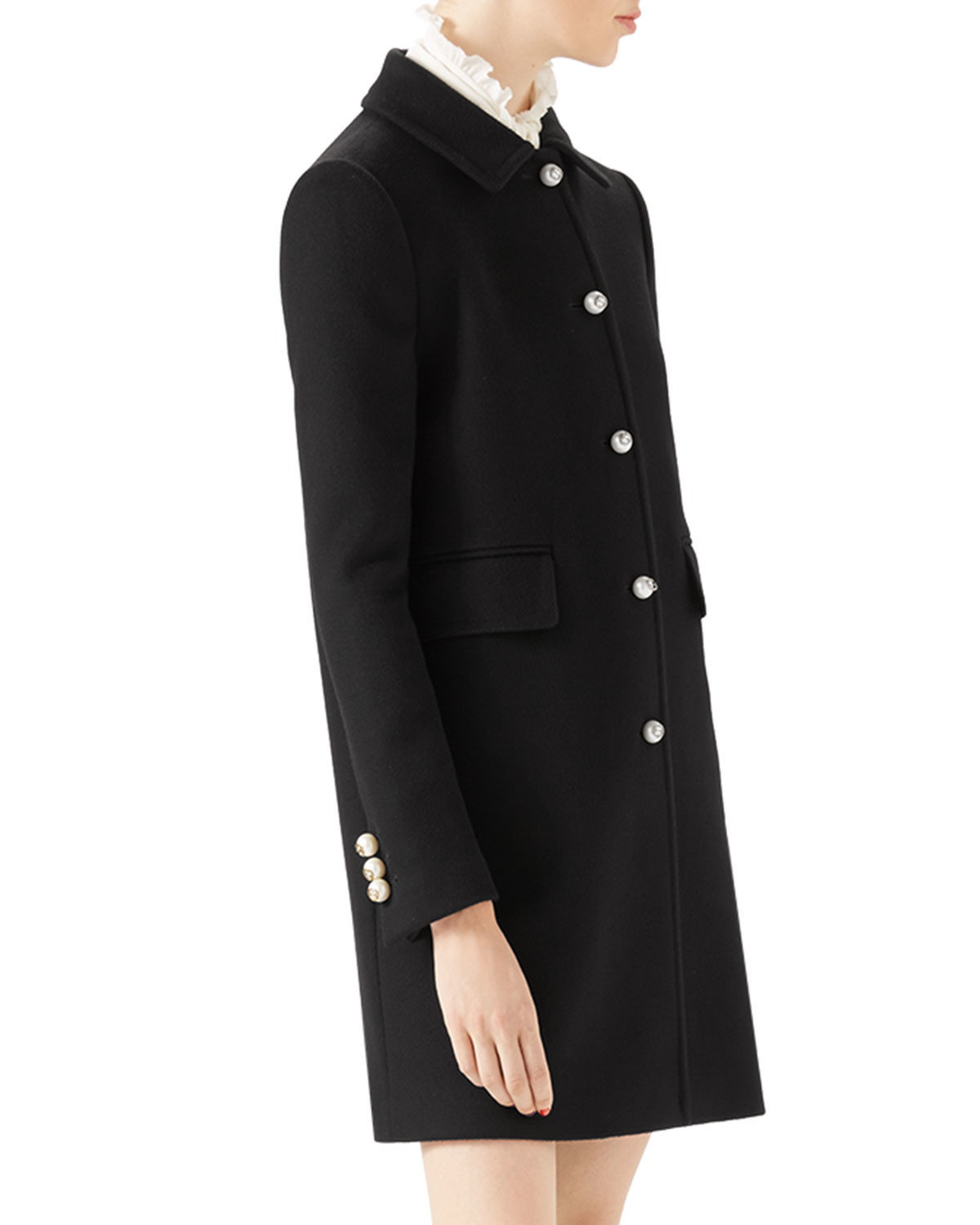 gucci single breasted wool coat