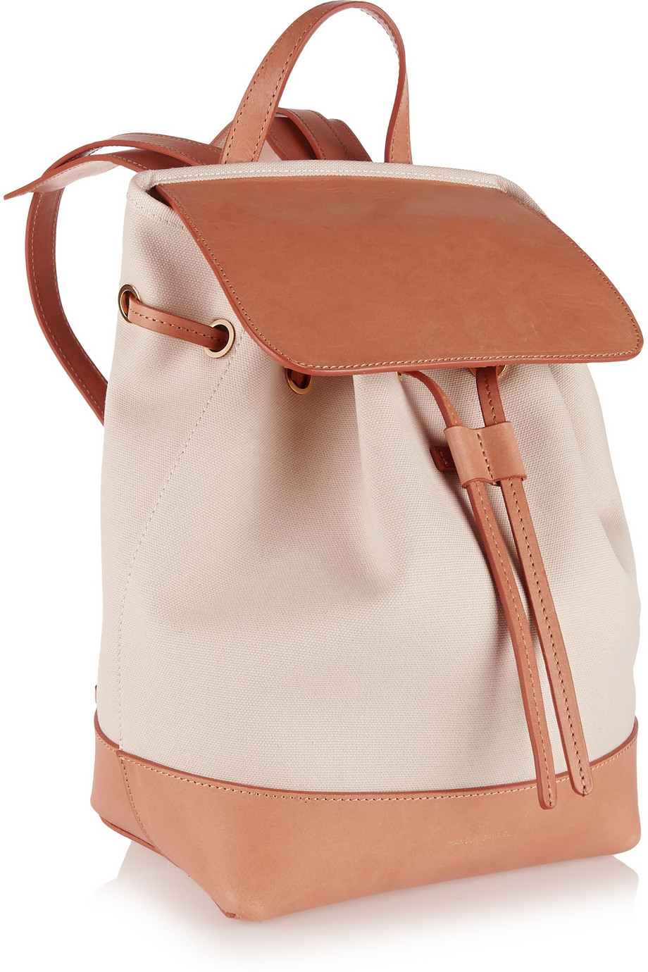 Lyst - Mansur Gavriel Mini Leather-Trimmed Canvas Backpack in White