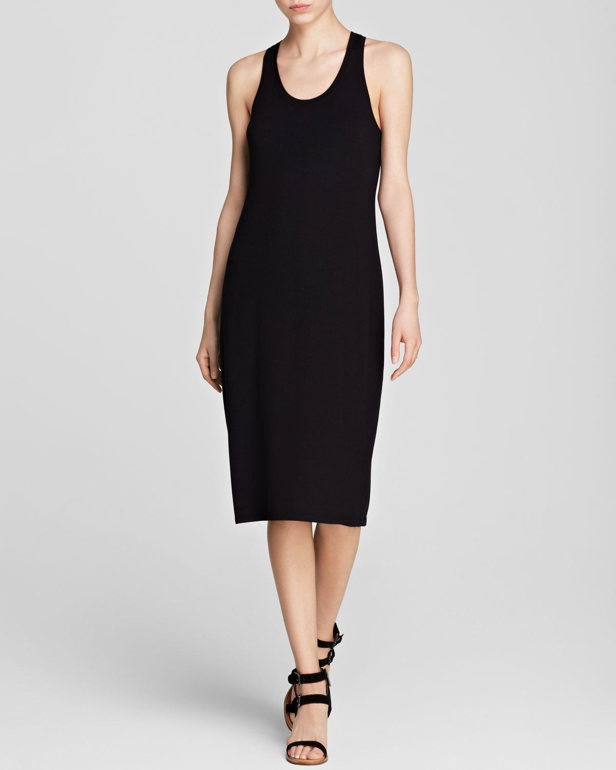 black racerback midi dress