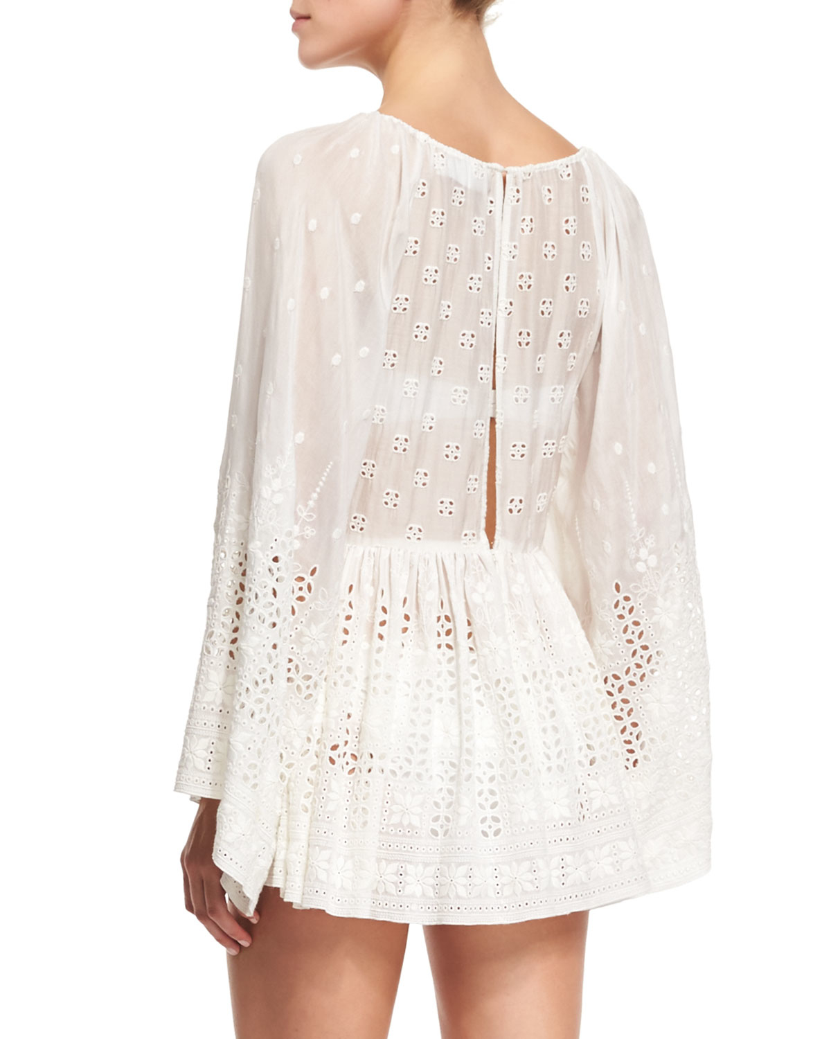 Zimmermann Harlequin Broderie Embroidered Eyelet Coverup Dress in White Lyst