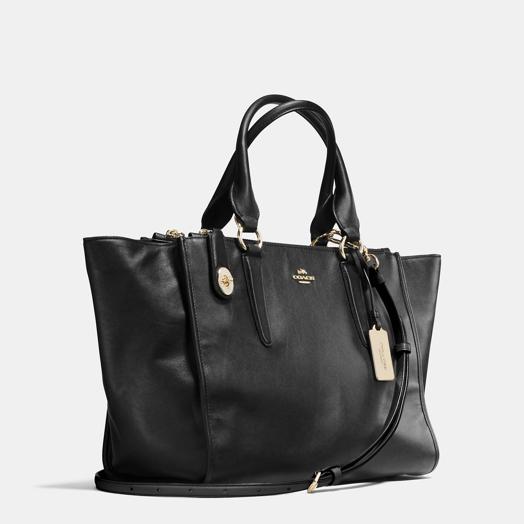 Lyst - Coach Crosby Leather Tote in Black