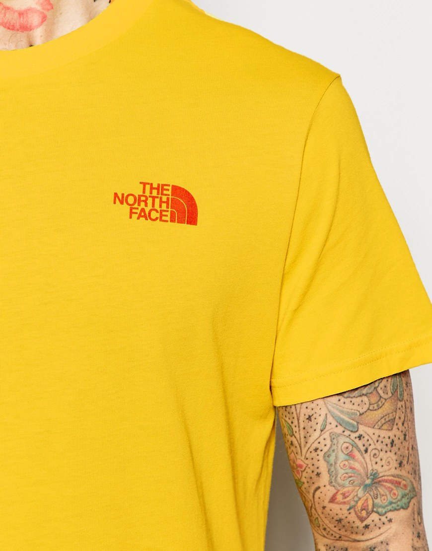 north face yellow shirt