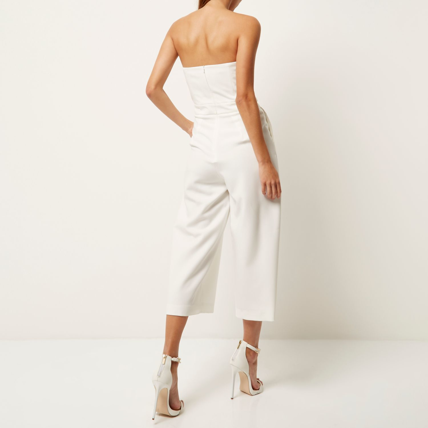 river island cream jumpsuit
