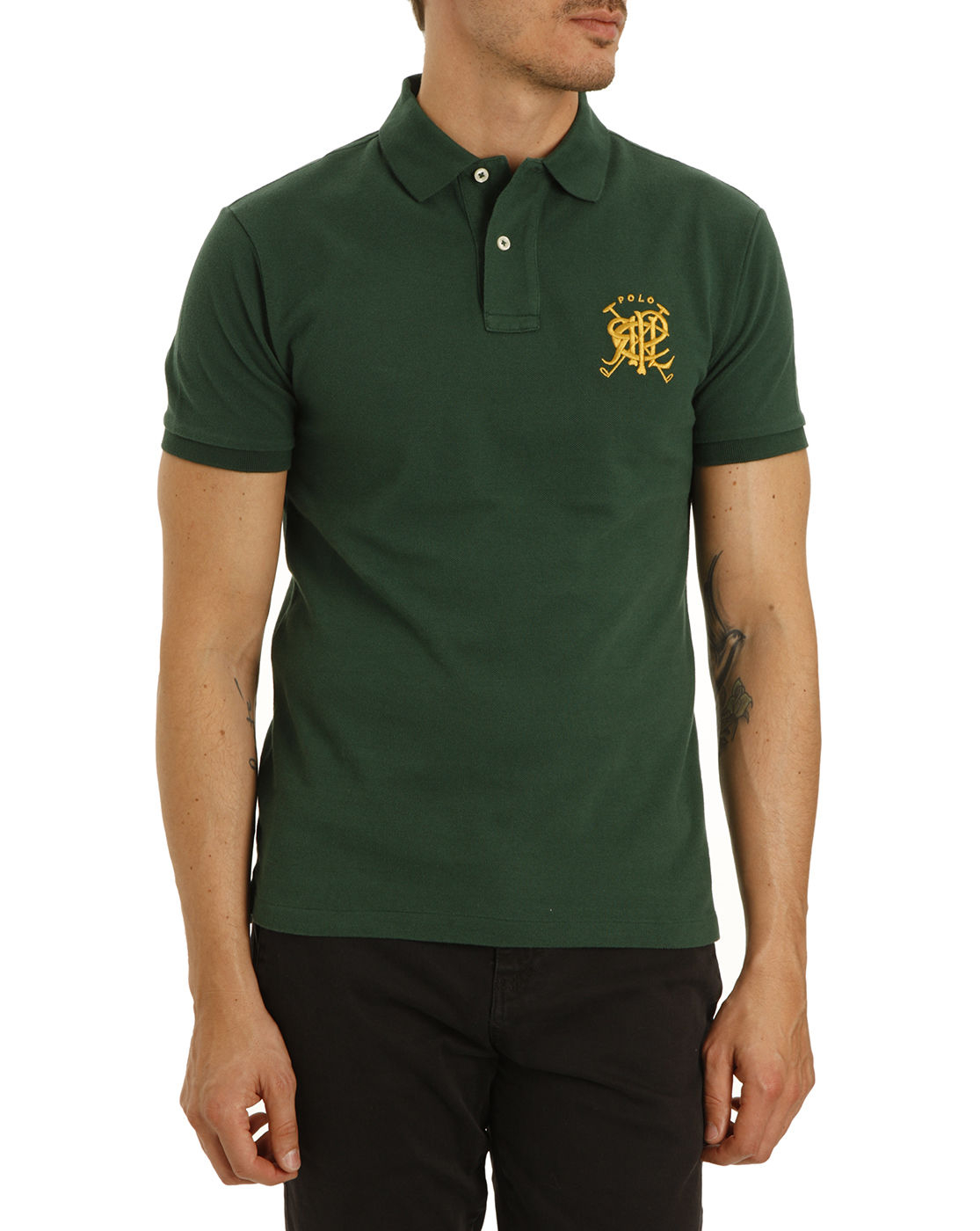 Polo Ralph Lauren | Slim Fit Embroidered Green Polo for Men | Lyst