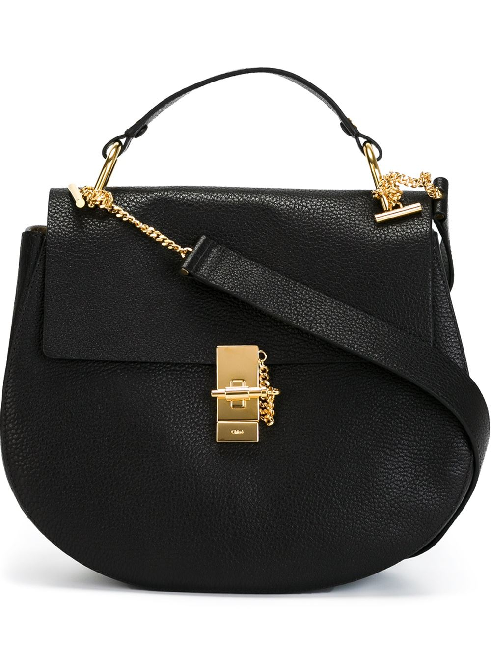 Chloé Large 'Drew' Shoulder Bag in Black | Lyst