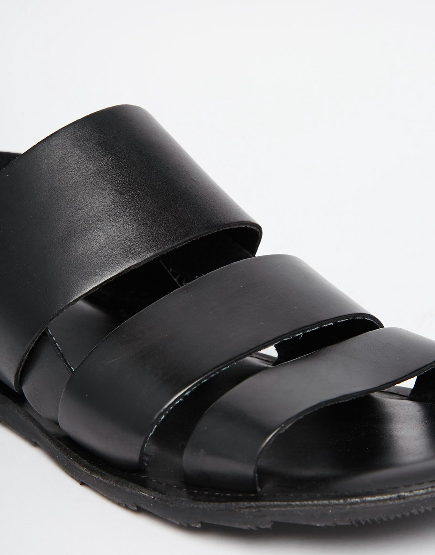 ALDO Alaydia Leather Sandals in Black for Men - Lyst