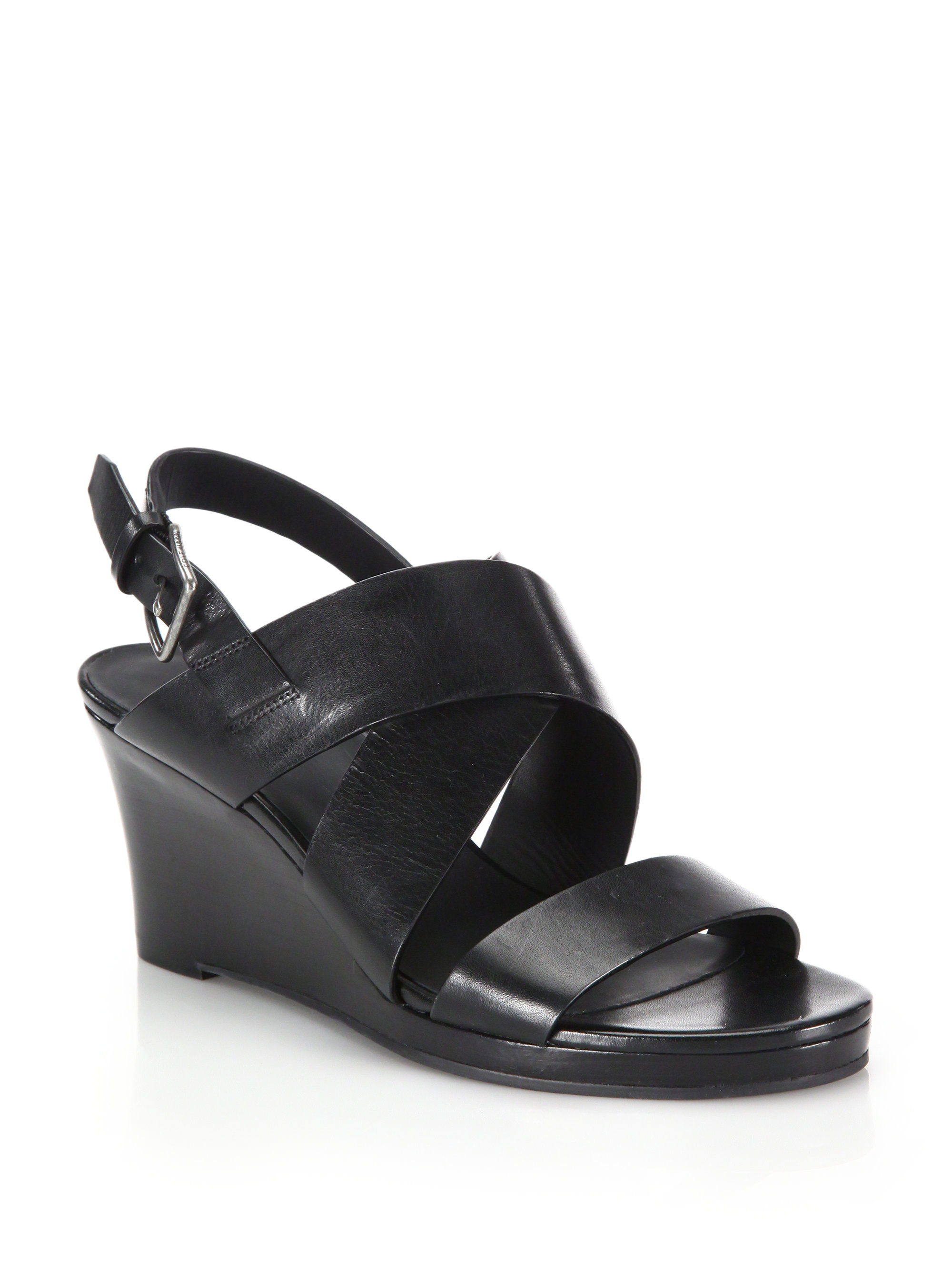 cole haan black wedge sandals cole haan penelope leather wedge sandals in black lyst cole haan black wedge sandals cole haan penelope leather wedge sandals in black lyst