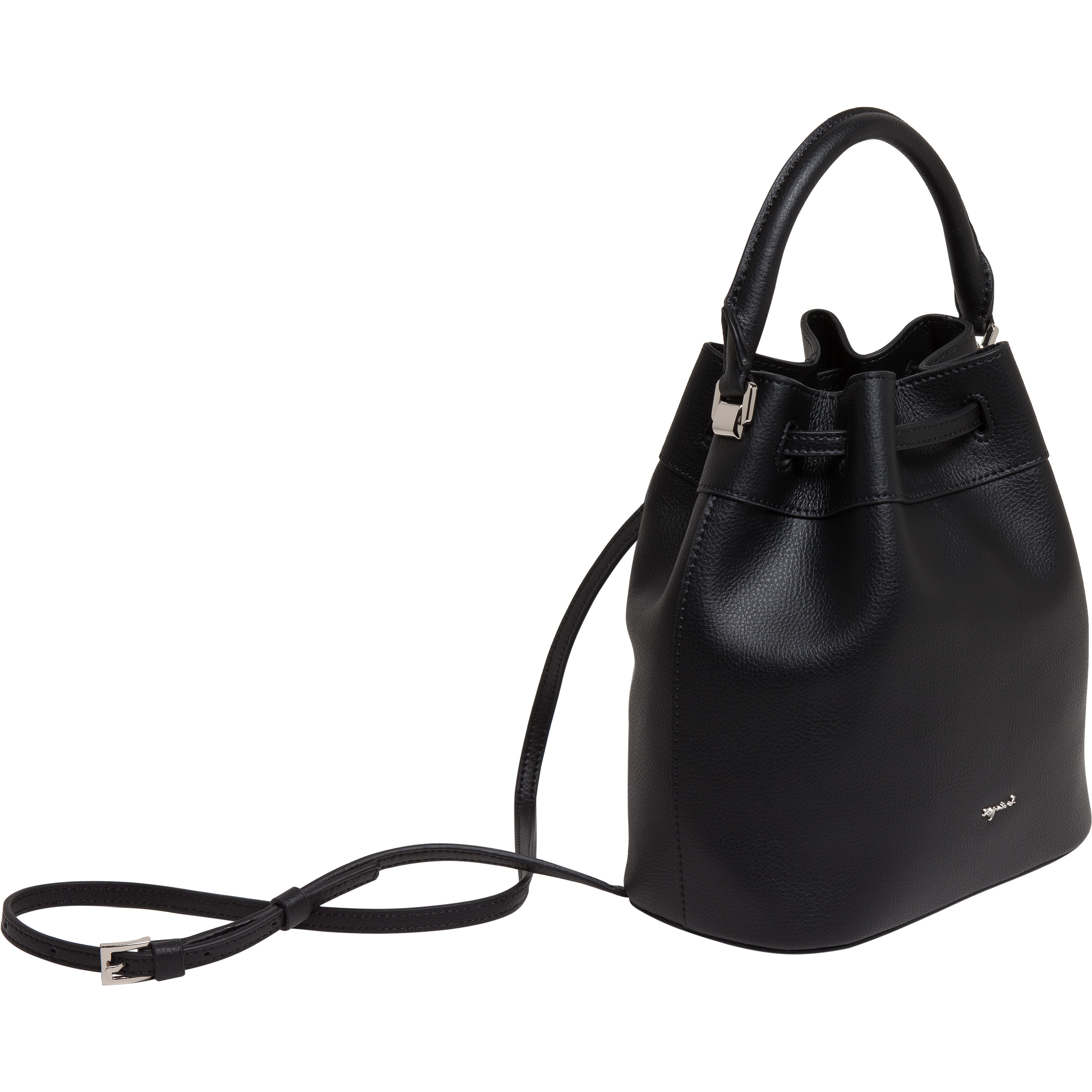 agnès b. Leather Alice Black Bucket Bag in Blue - Lyst