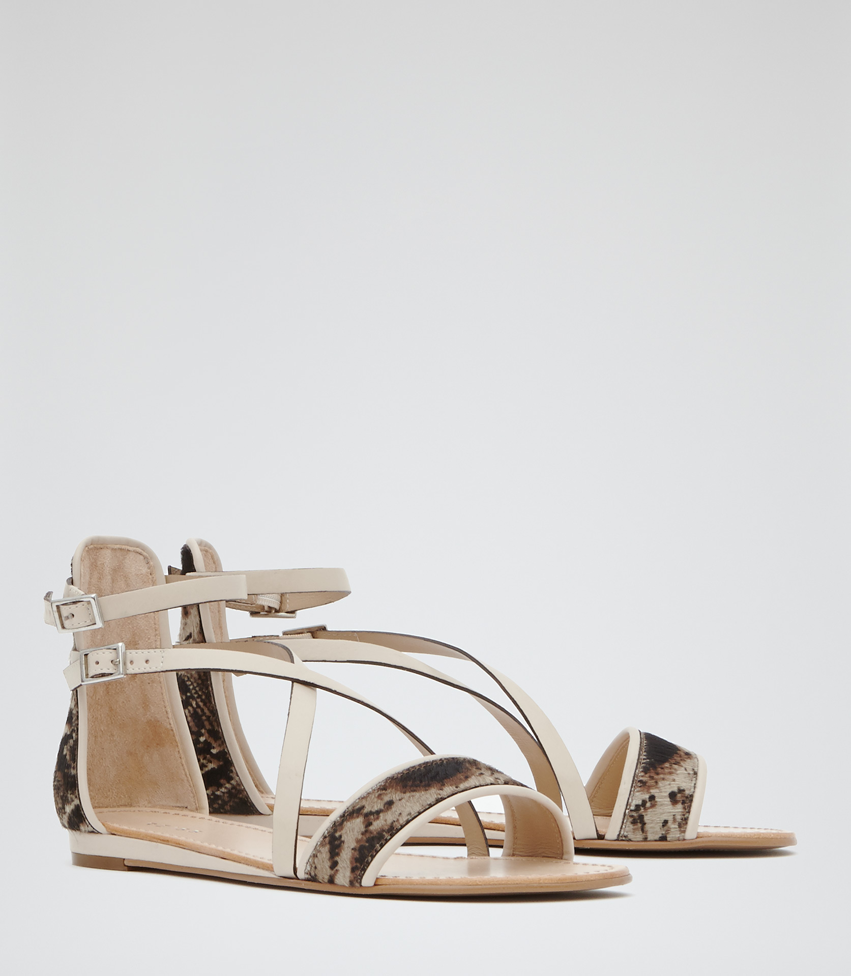 Reiss Serena Double Strap Flat Sandals Lyst