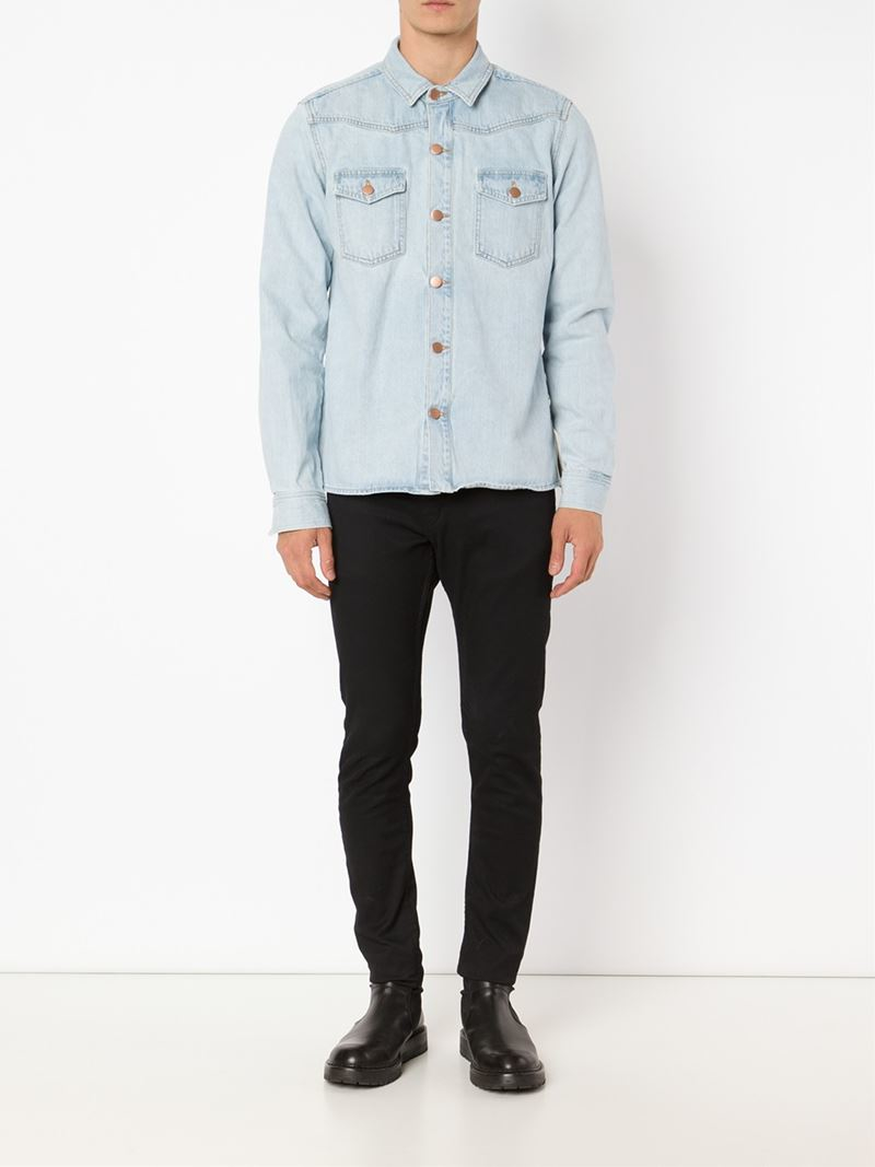off white black denim shirt