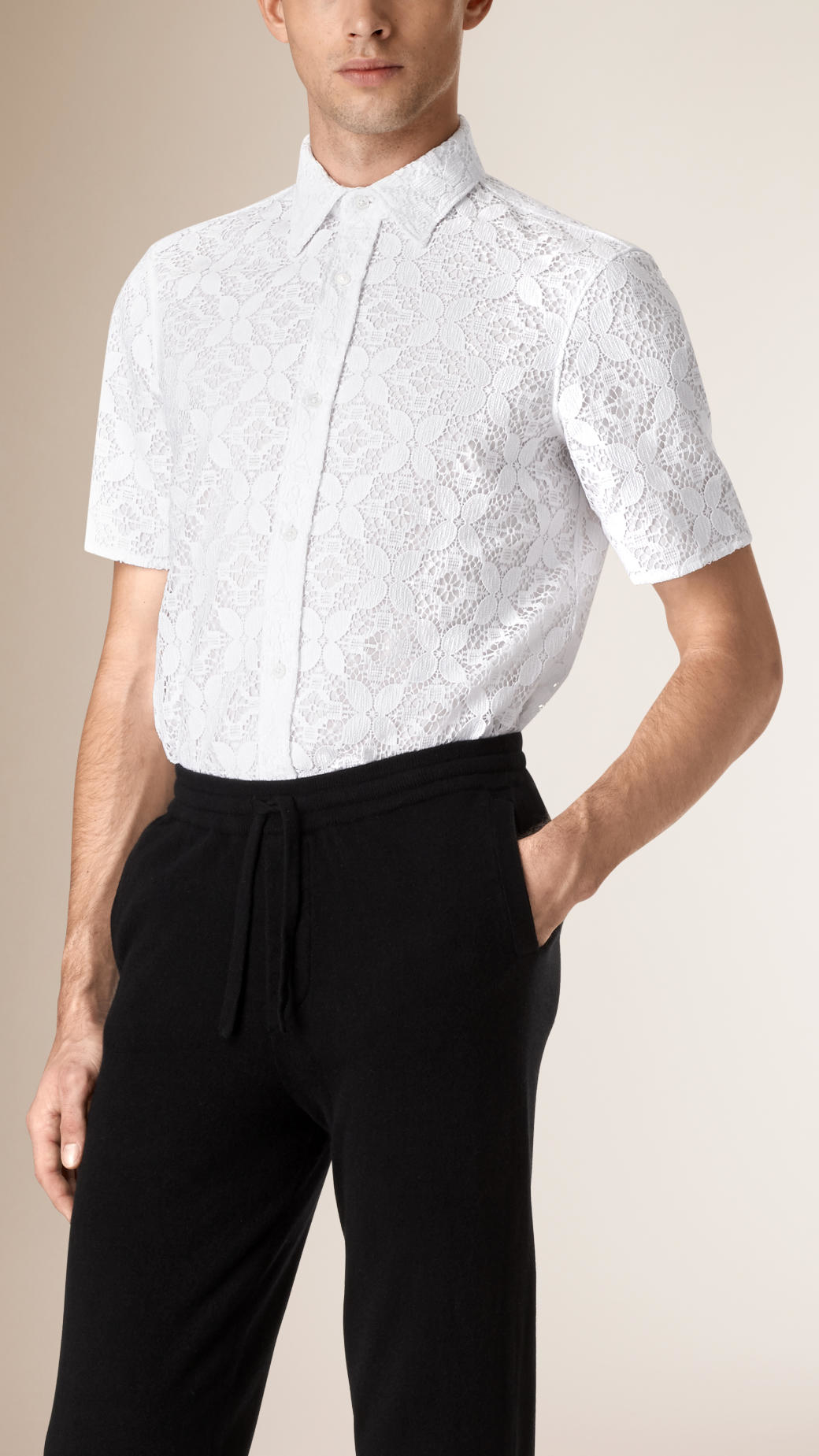 White lace dress shirt Clearance