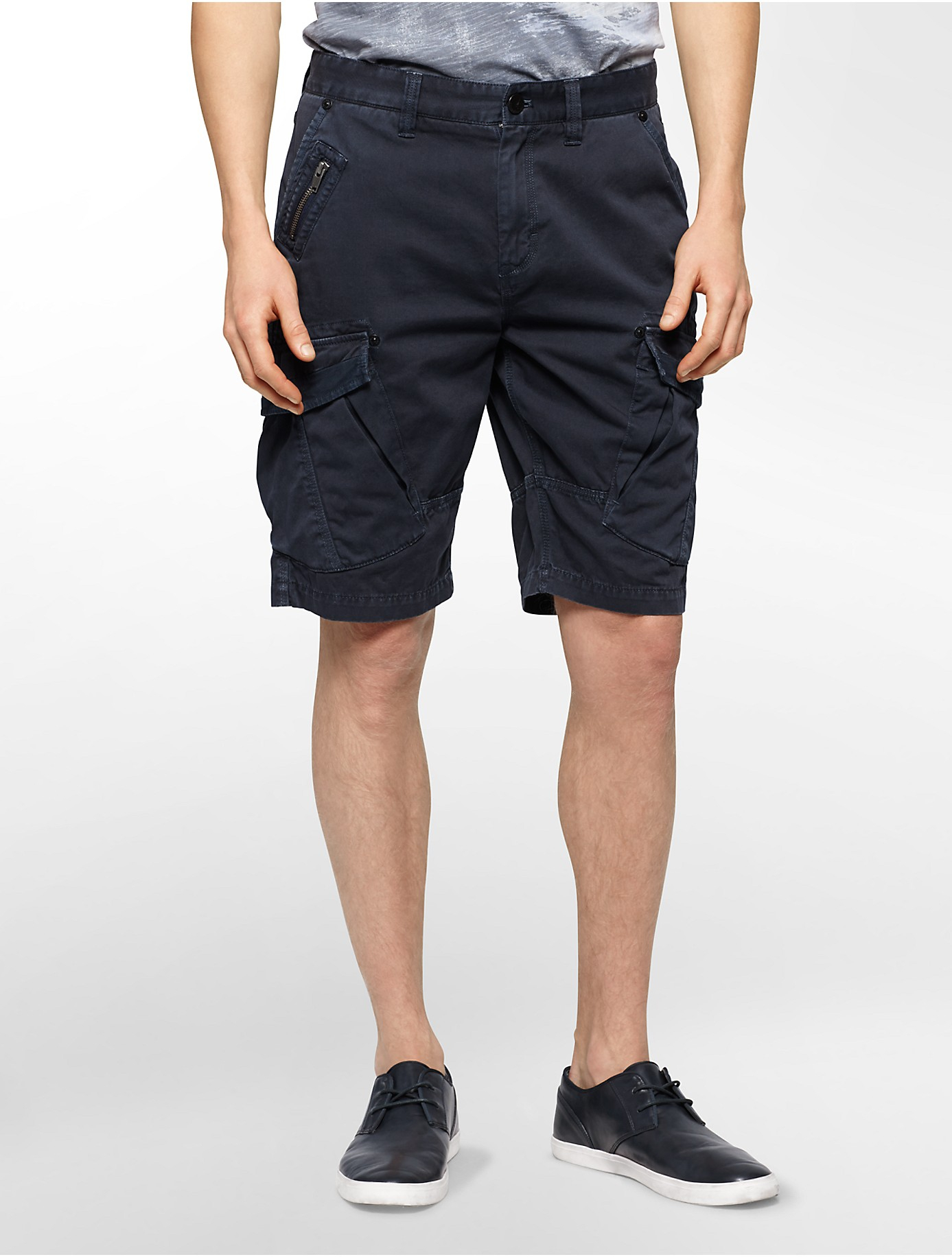 Calvin klein Jeans Zip Detail Cargo Shorts in Blue for Men | Lyst