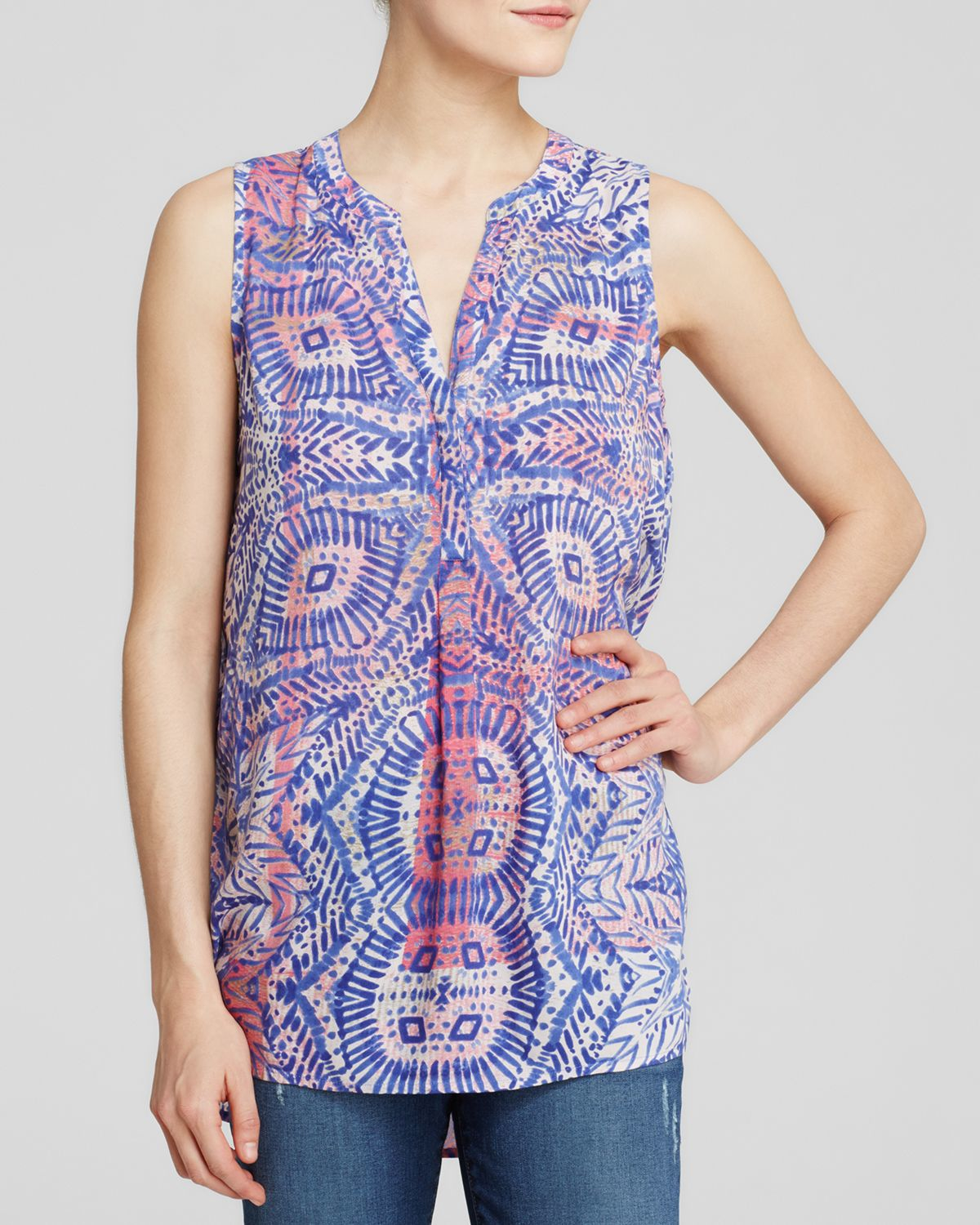 lunch lounge brushstroke print top in blue zephyr lunch lounge brushstroke print top in blue zephyr