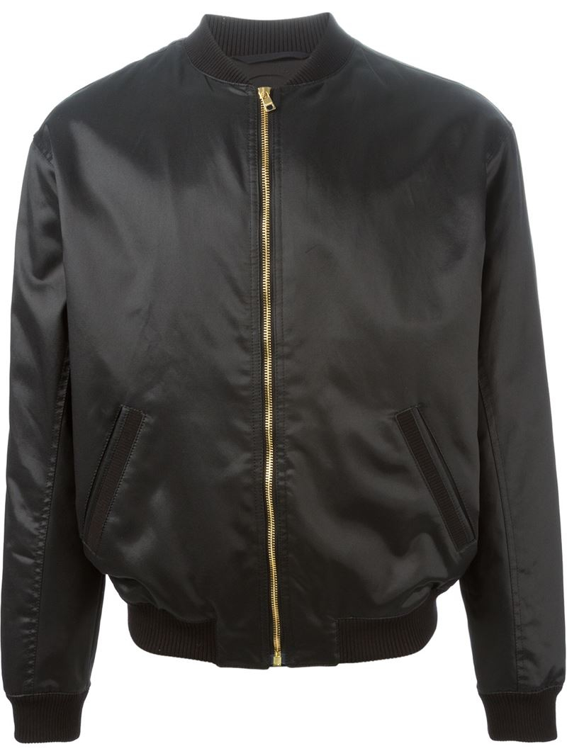 Versus Lion Head Embroidery Bomber Jacket in Black for Men - Lyst