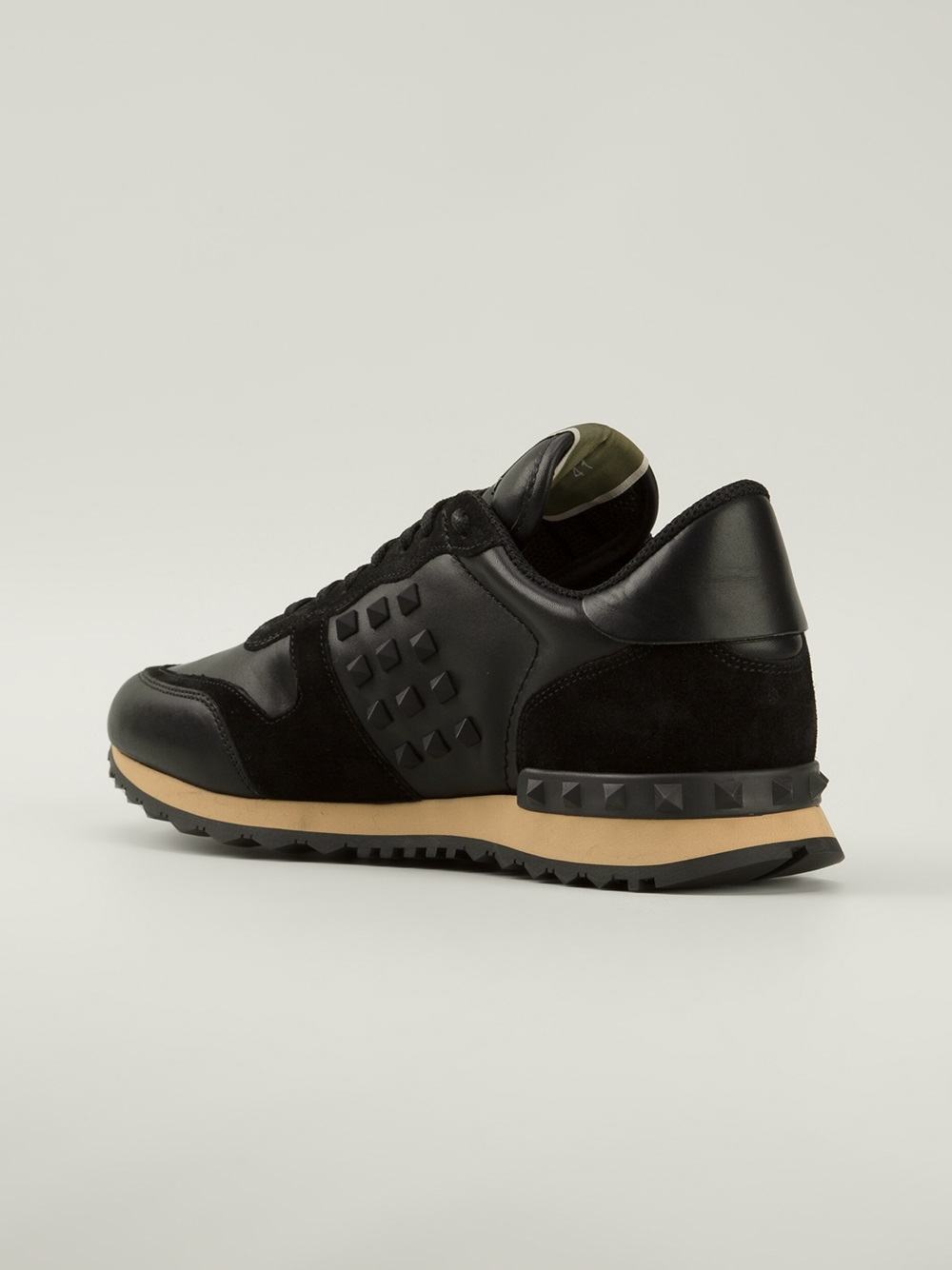 valentino rockstud black trainers
