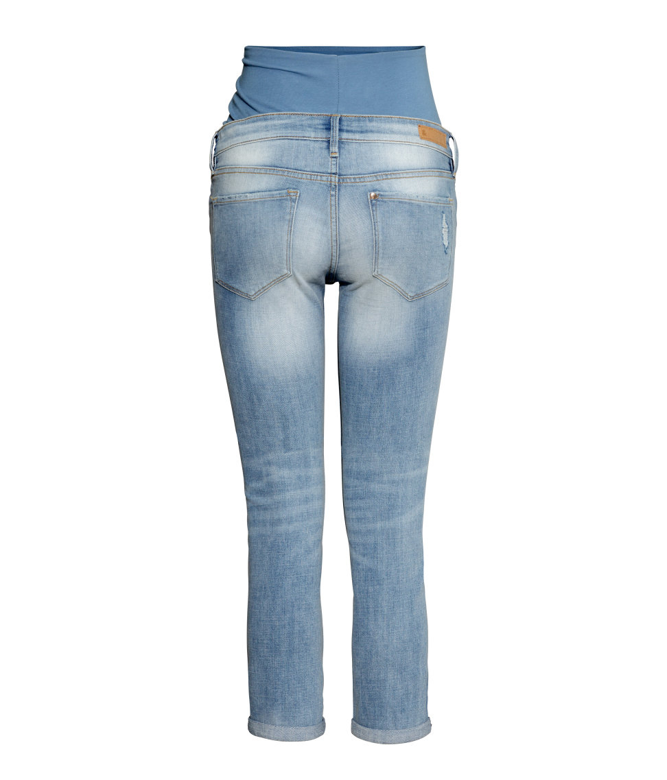 H&M Mama Skinny Ankle Jeans in Light Denim Blue (Blue) - Lyst